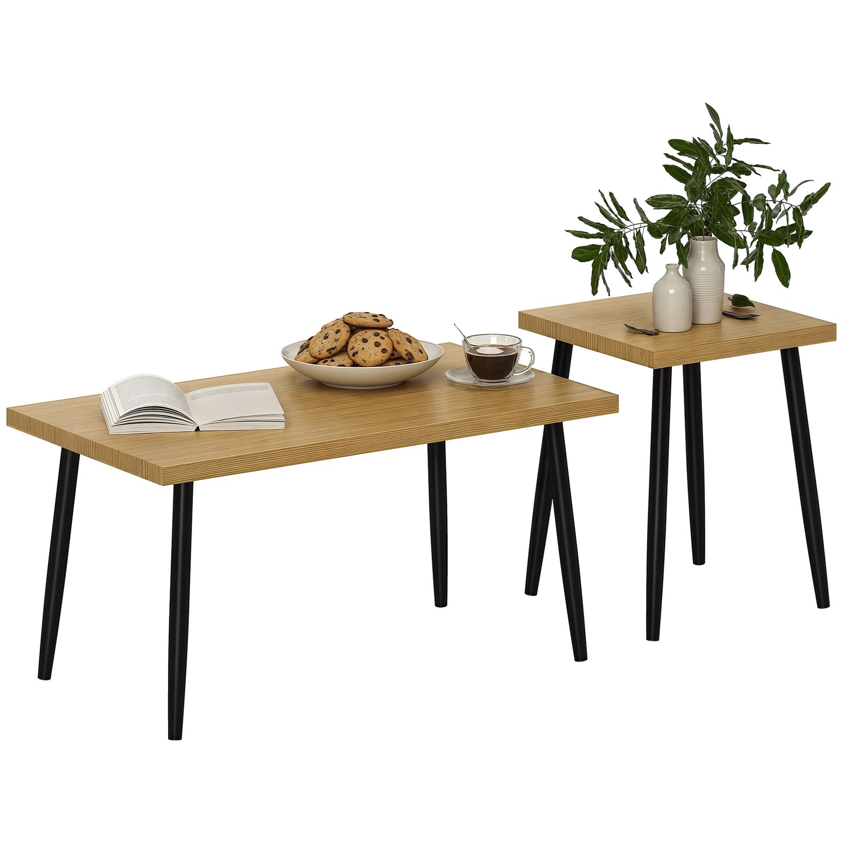 HOMCOM Couchtisch Set MDF, Stahl | 04255826863704