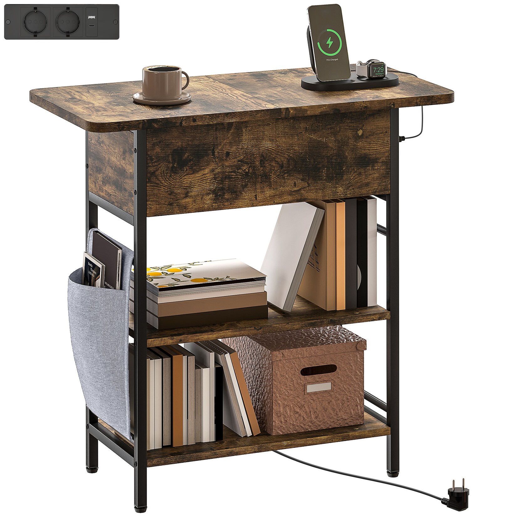 HOMCOM Beistelltisch Spanplatte, Metall | 04255826892650