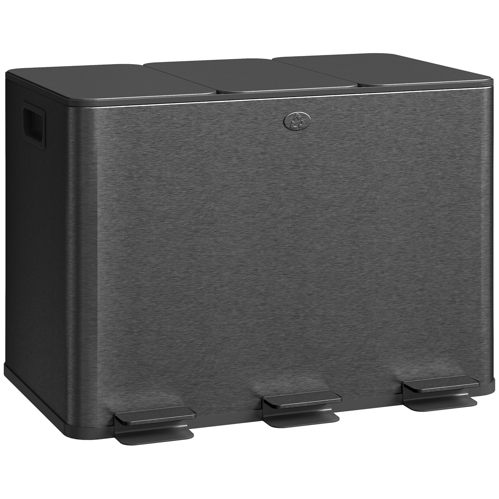 HOMCOM Küchenabfalleimer Edelstahl, Kunststoff | 04255826837637