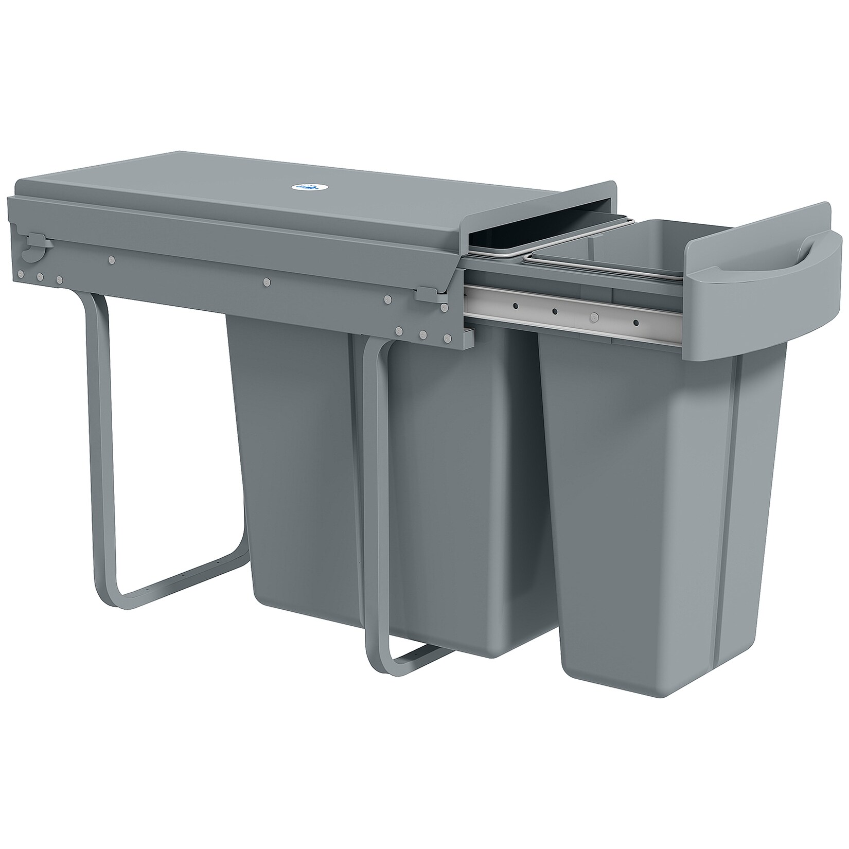 HOMCOM Einbaumülleimer Kunststoff, Metall | 04255826862080