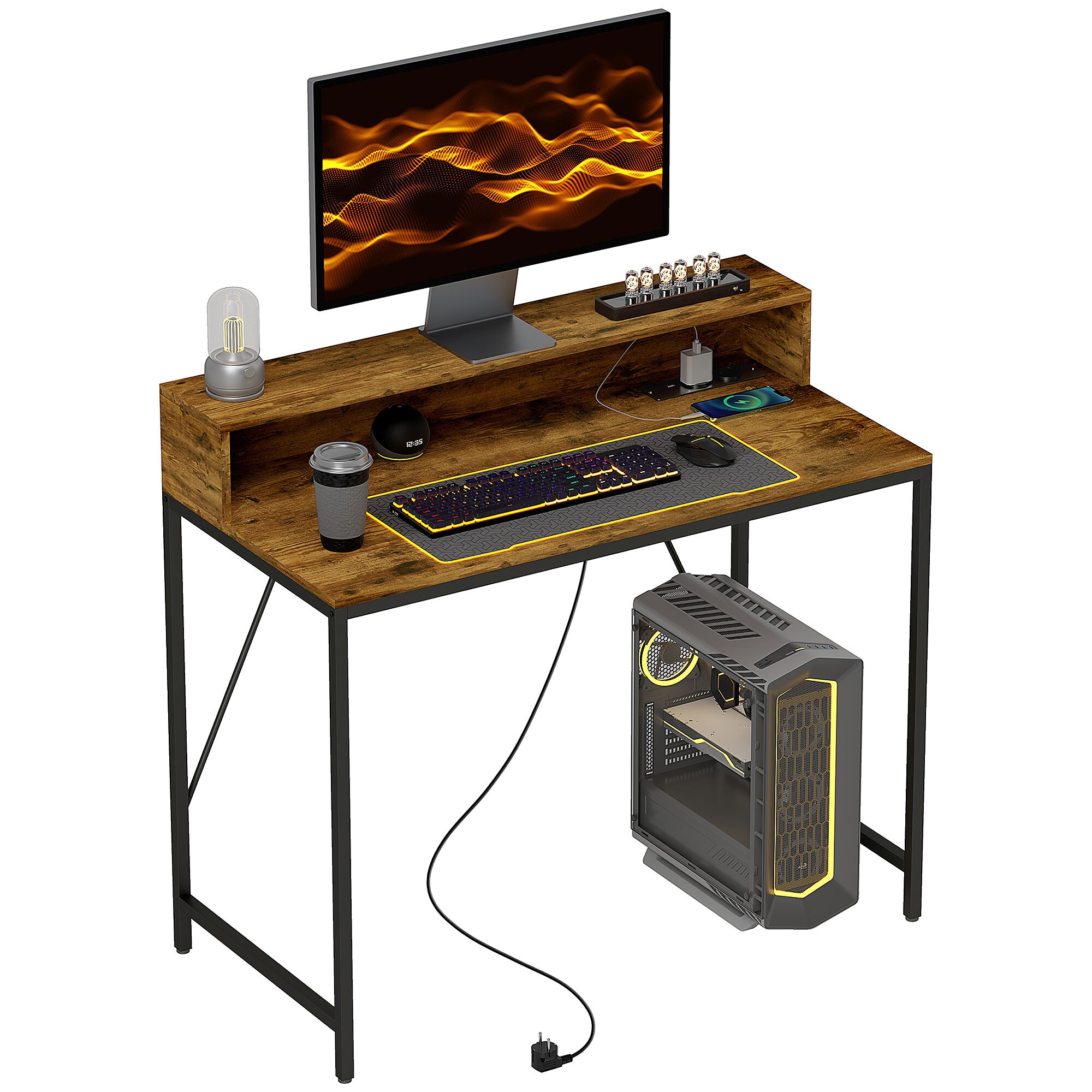 HOMCOM Computertisch Spanplatte, Stahl - Bild 1