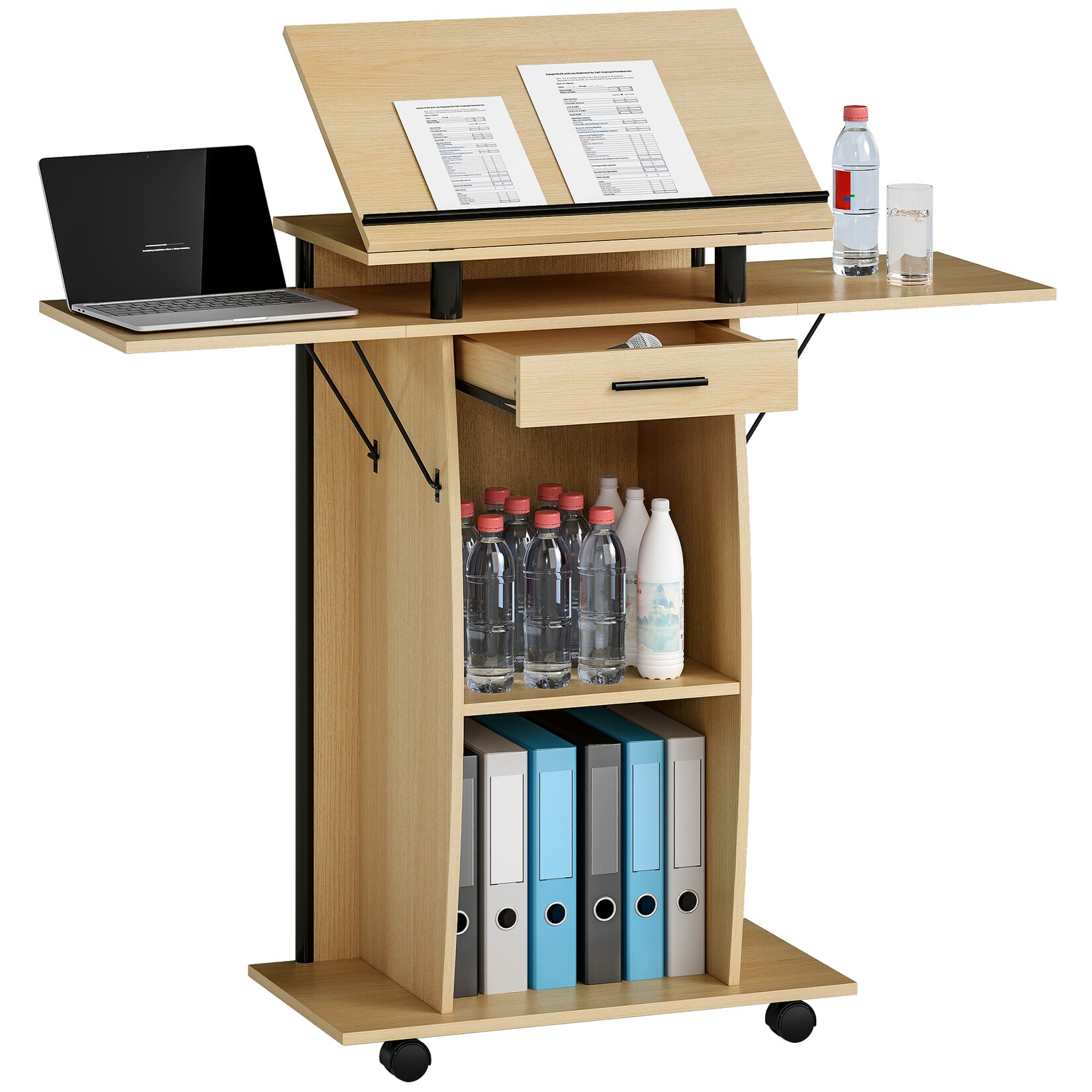 HOMCOM Podiumsständer Spanplatte, Metall | 04255826889339