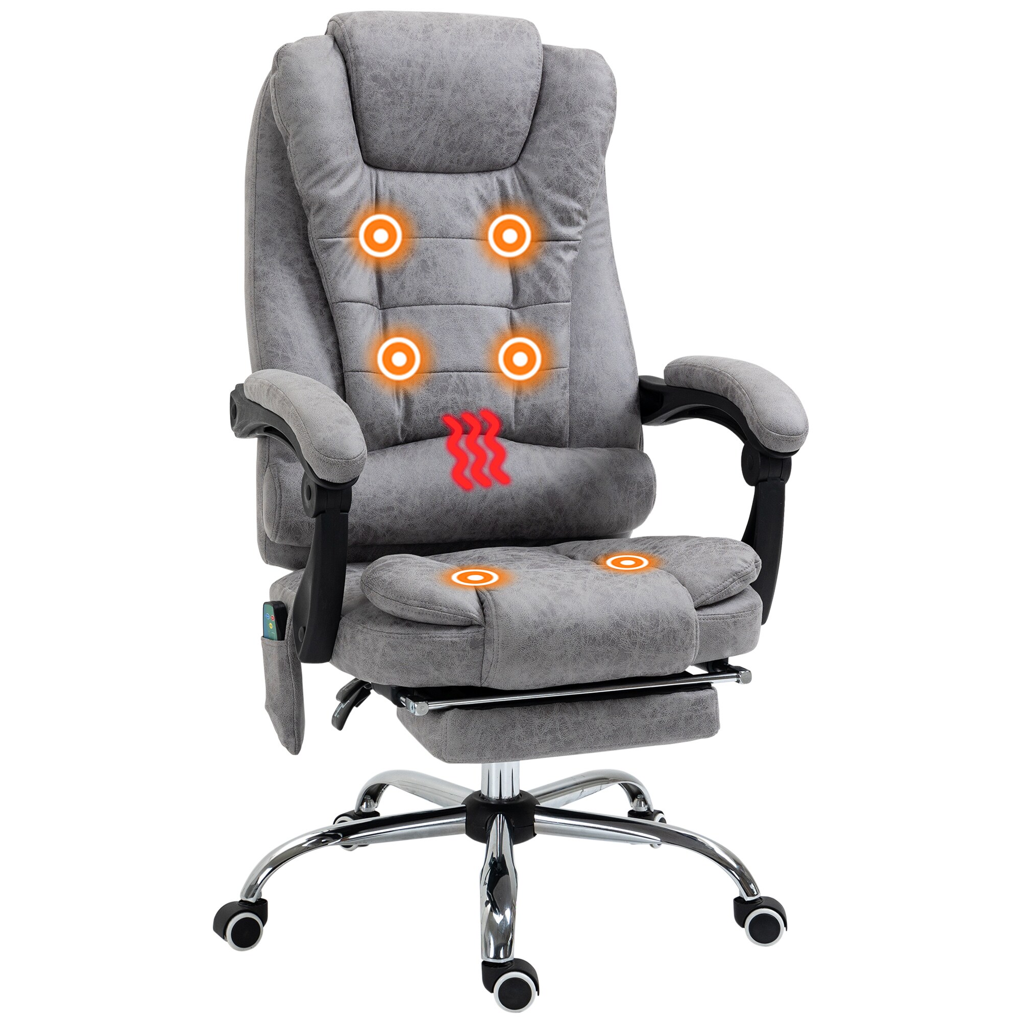 Vinsetto B&uuml;rostuhl mit Massagefunktion Mikrofaser (100% Polyester), Schaumstoff - Bild 1