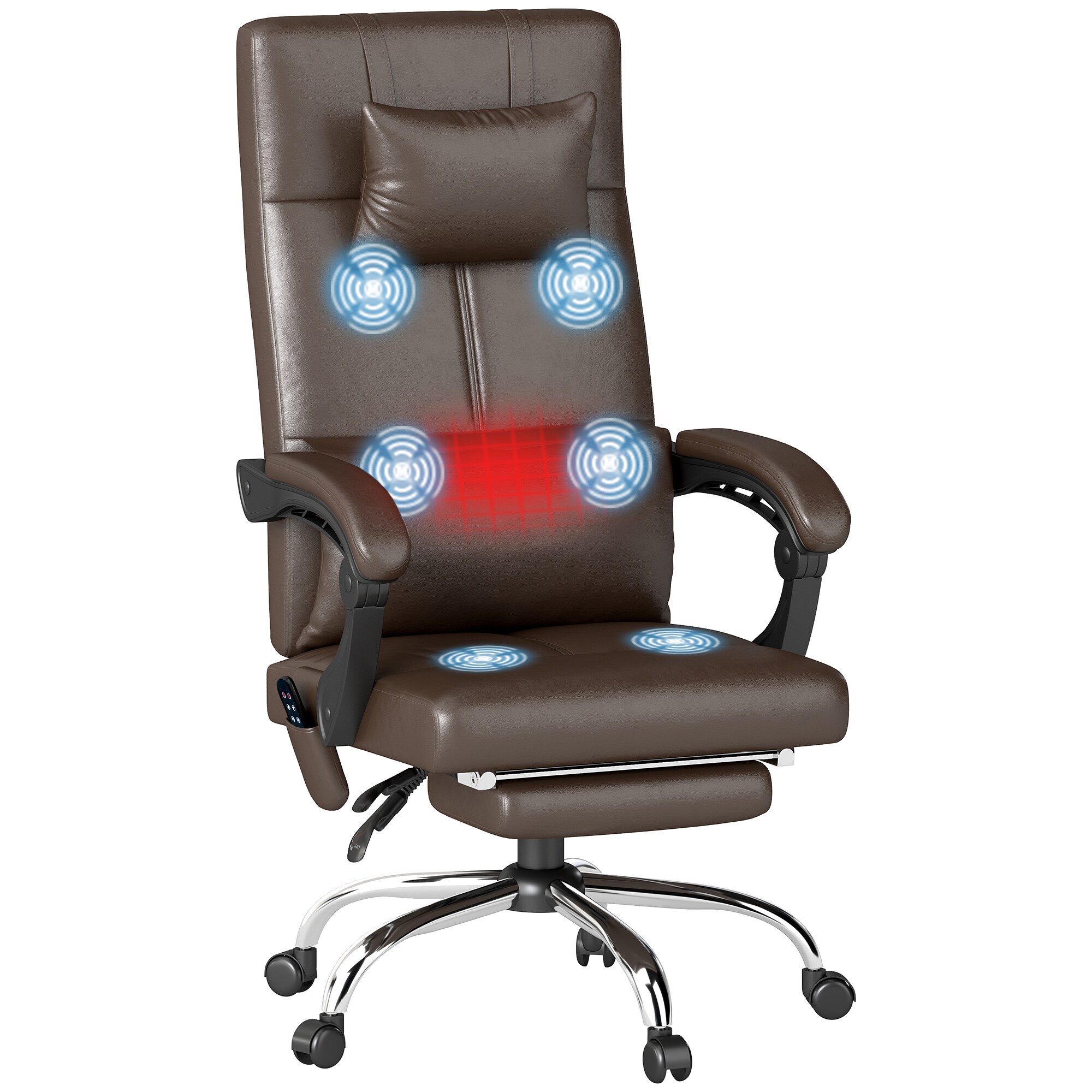 Vinsetto B&uuml;rostuhl mit Massagefunktion Kunstleder, Schaumstoff - Bild 1