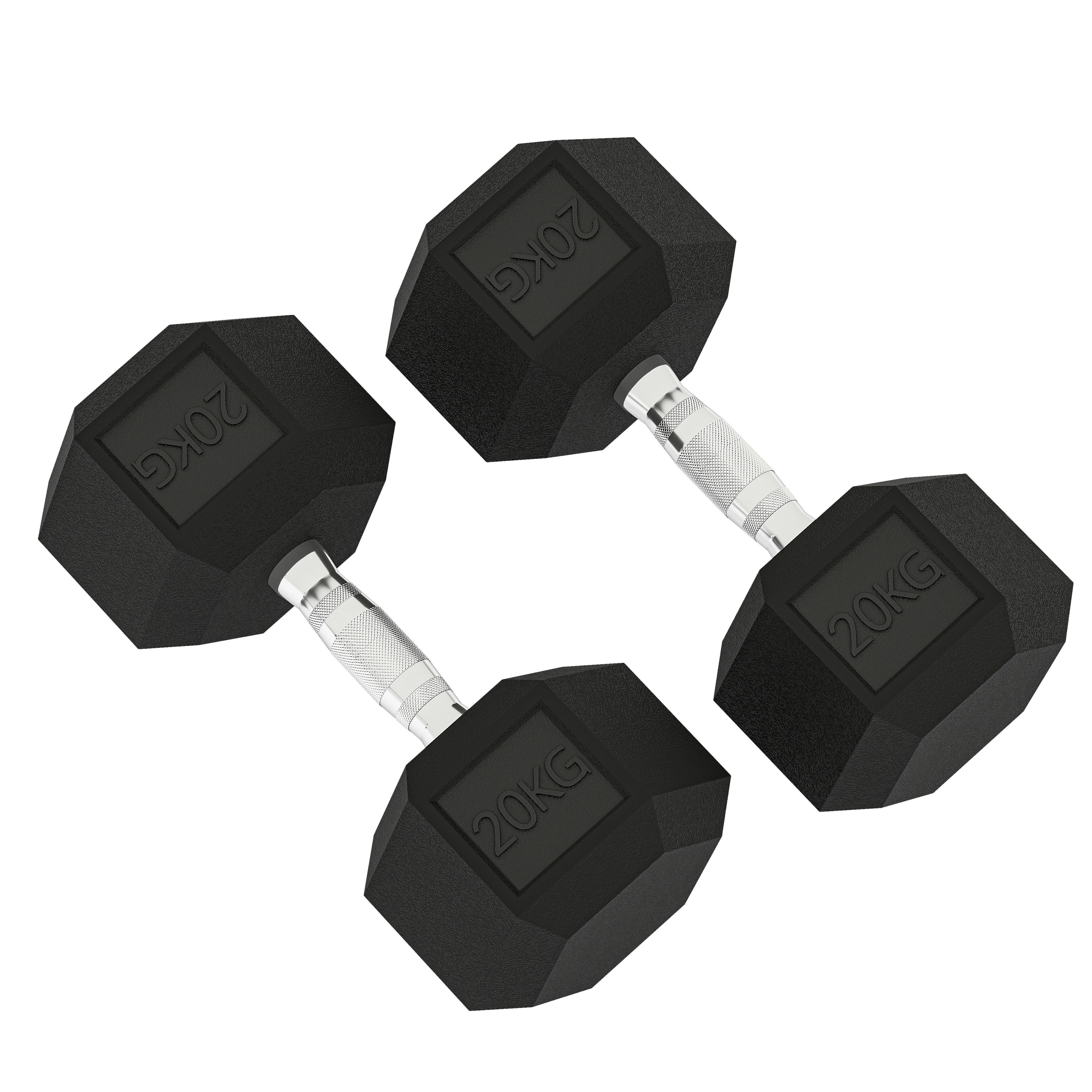 HOMCOM Gummi-Hantel Metall, Gummi - Bild 1