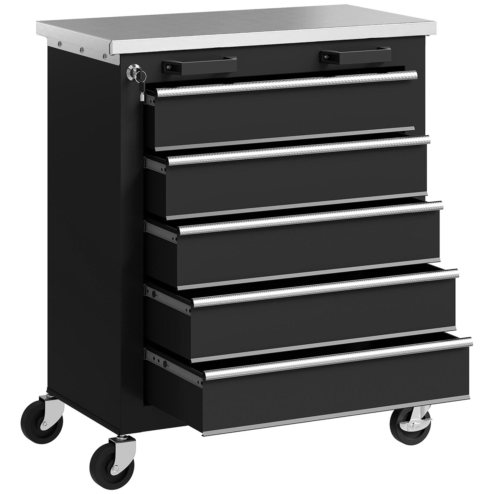 HOMCOM Werkstattwagen Stahl, Edelstahl | 04255826883870