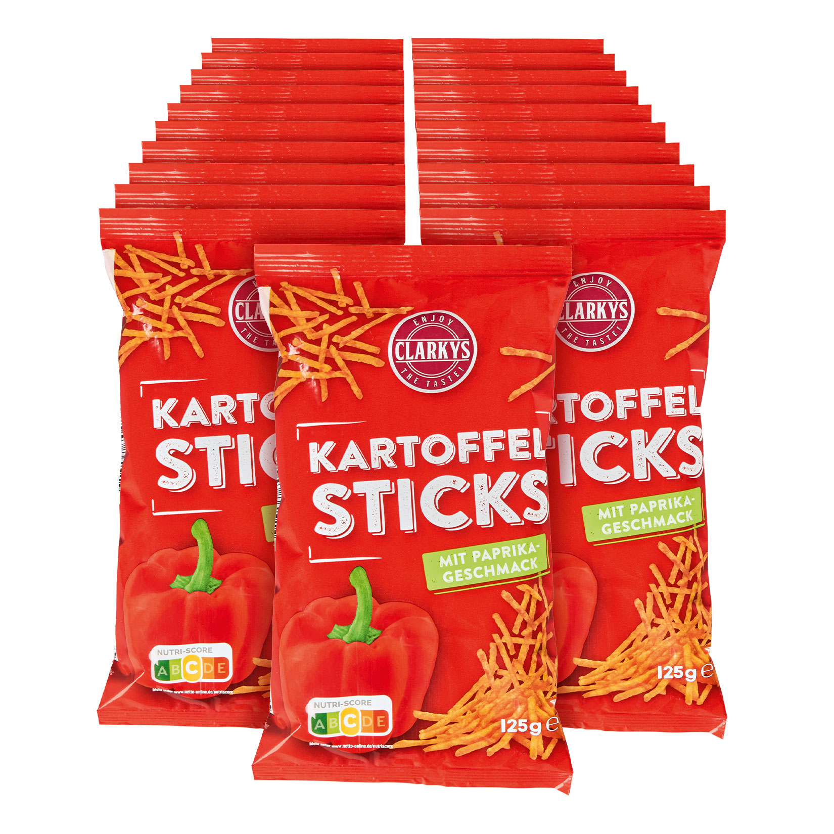 Clarkys Kartoffelsticks Paprika 125 g, 21er Pack - Bild 1