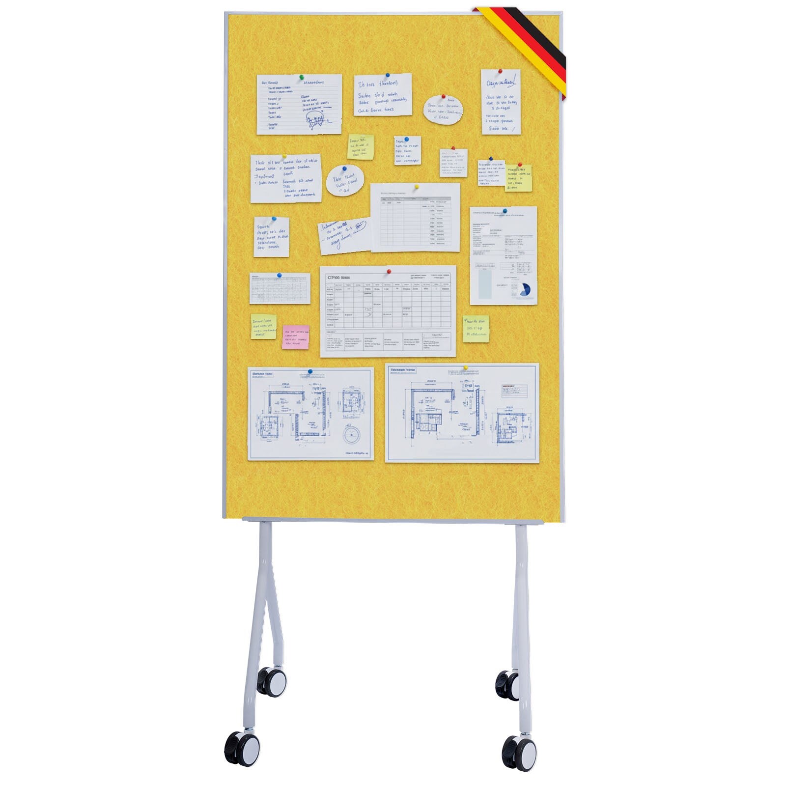 Floordirekt Mobile Präsentationstafel Giant Doppelseite Filztafel 80 x 120 cm