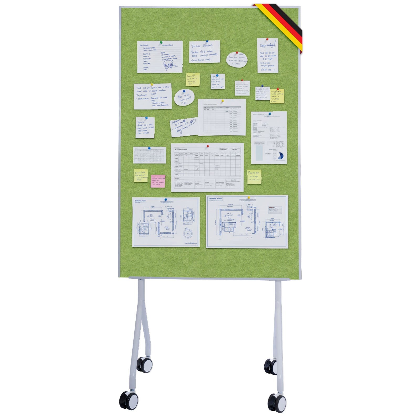 Floordirekt Mobile Präsentationstafel Giant Doppelseite Filztafel 80 x 120 cm