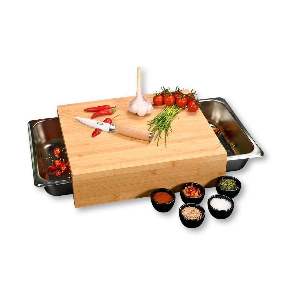 Schneidebrett mit 2 Auffangschalen, FSC - Bild 1