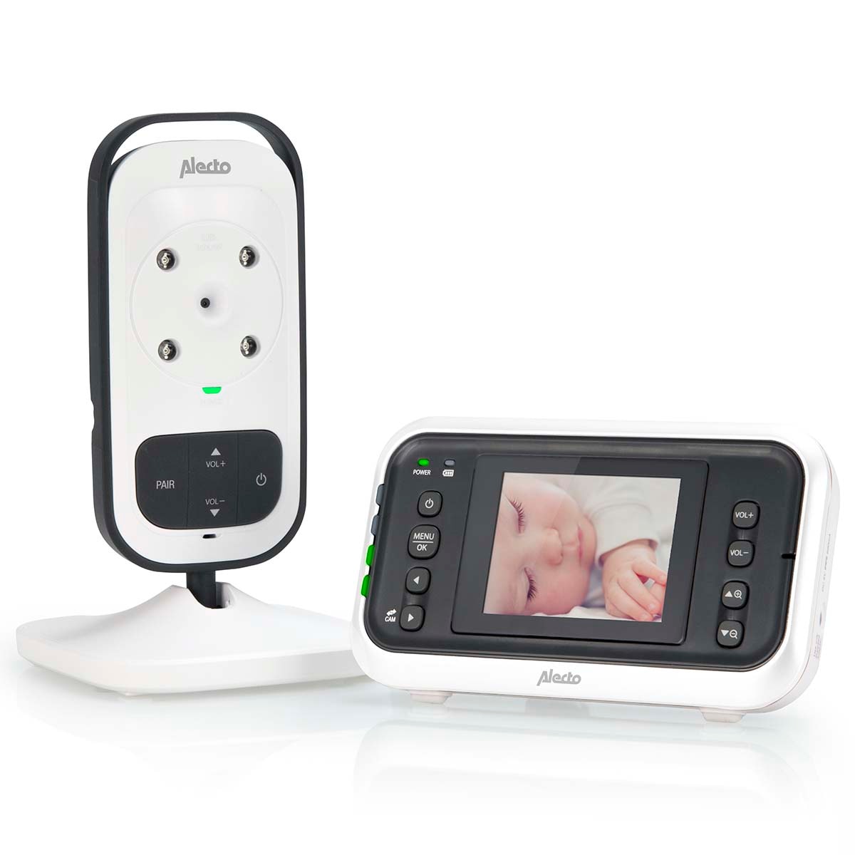 Alecto DVM-75 Video-Babyphone mit 2,4" Farbdisplay wei&szlig;/anthrazit - Bild 1