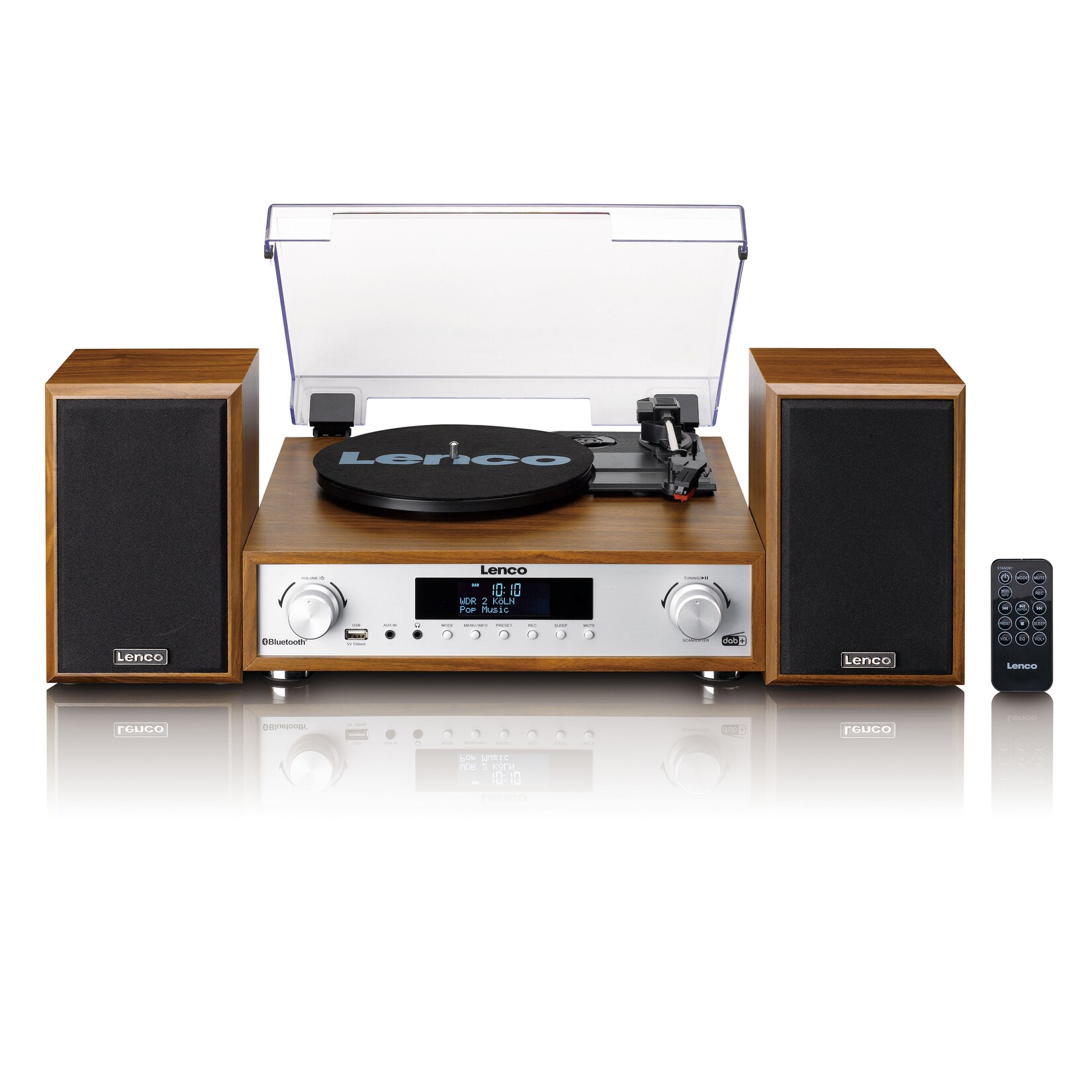 Lenco HiFi-Stereoanlage mit Plattenspieler, DAB+/FM-Radio und Bluetooth® Wood | 08711902080046