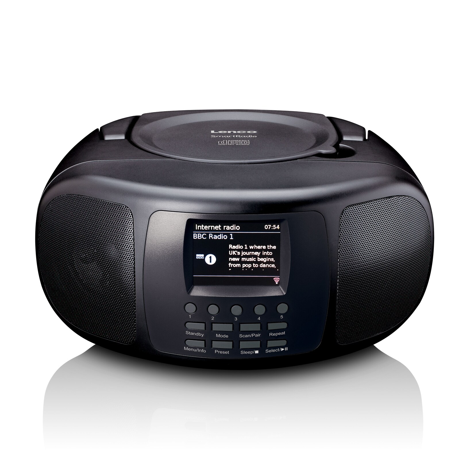 Lenco Tragbares Internetradio mit DAB+/FM, Bluetooth®, CD-Player und großem LCD-Farbdisplay Schwarz | 08711902078272