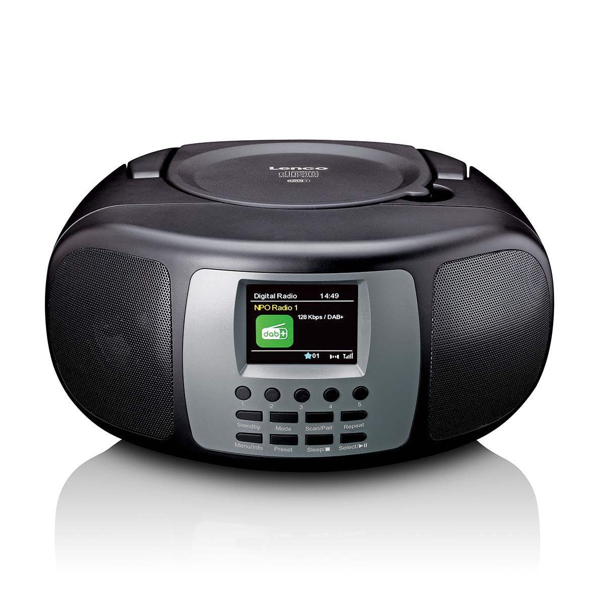 Lenco Tragbares DAB+/FM-Radio mit Bluetooth&reg; CD-Player und gro&szlig;em LCD-Farbdisplay Schwarz - Bild 1