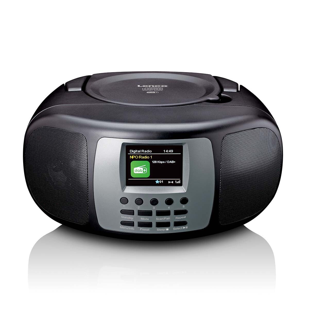 Lenco Tragbares DAB+/FM-Radio mit Bluetooth® CD-Player und großem LCD-Farbdisplay Schwarz | 08711902078265