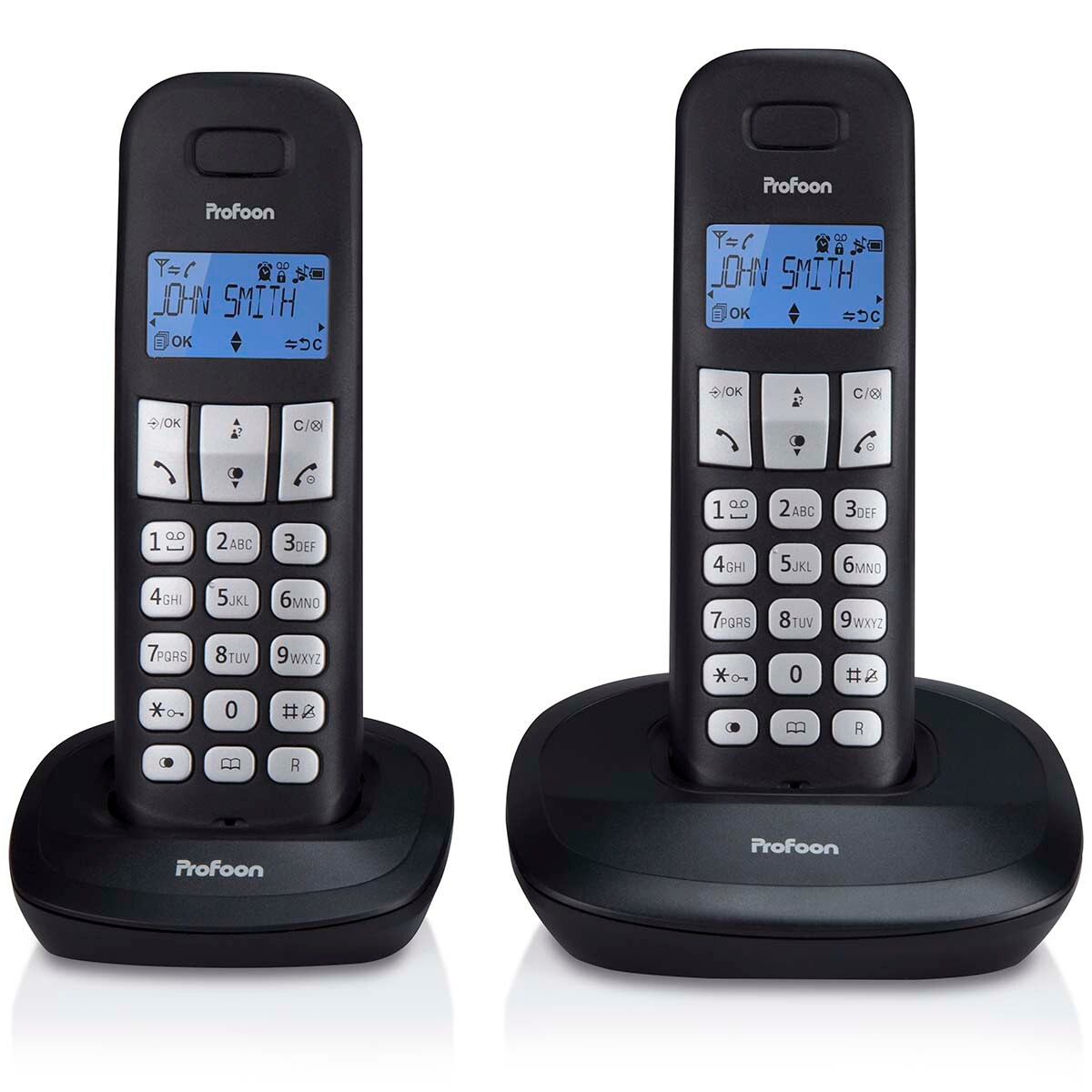 Profoon PDX-1120 DECT-Telefon mit 2 Mobilteilen schwarz - Bild 1