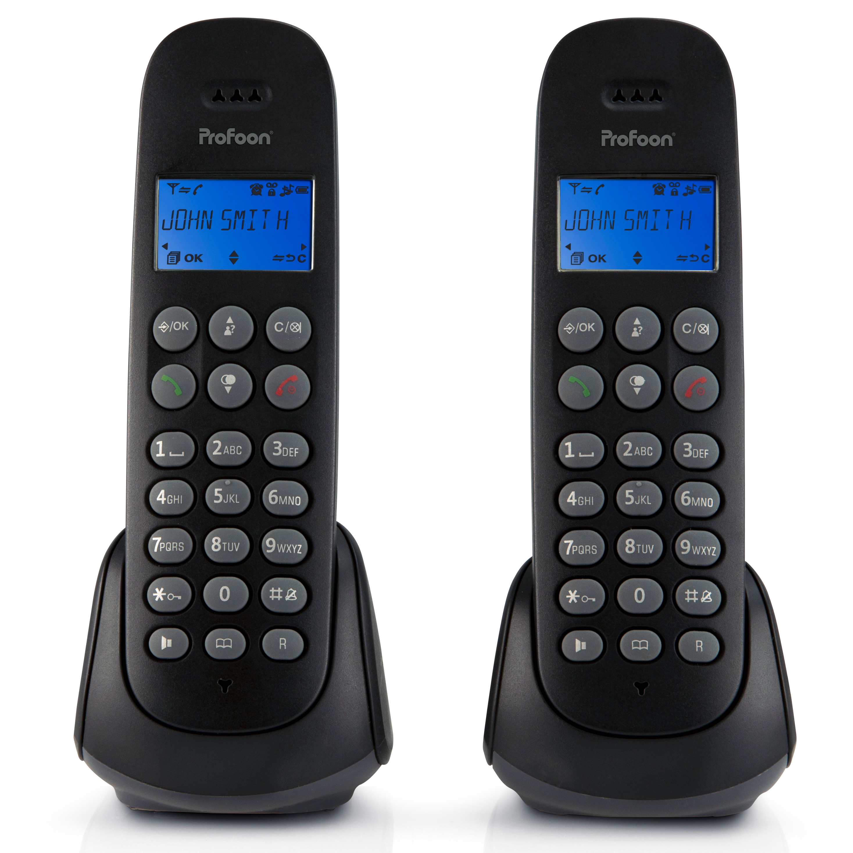 Profoon Schnurloses Telefon mit 2 Mobilteilen Schwarz - Bild 1