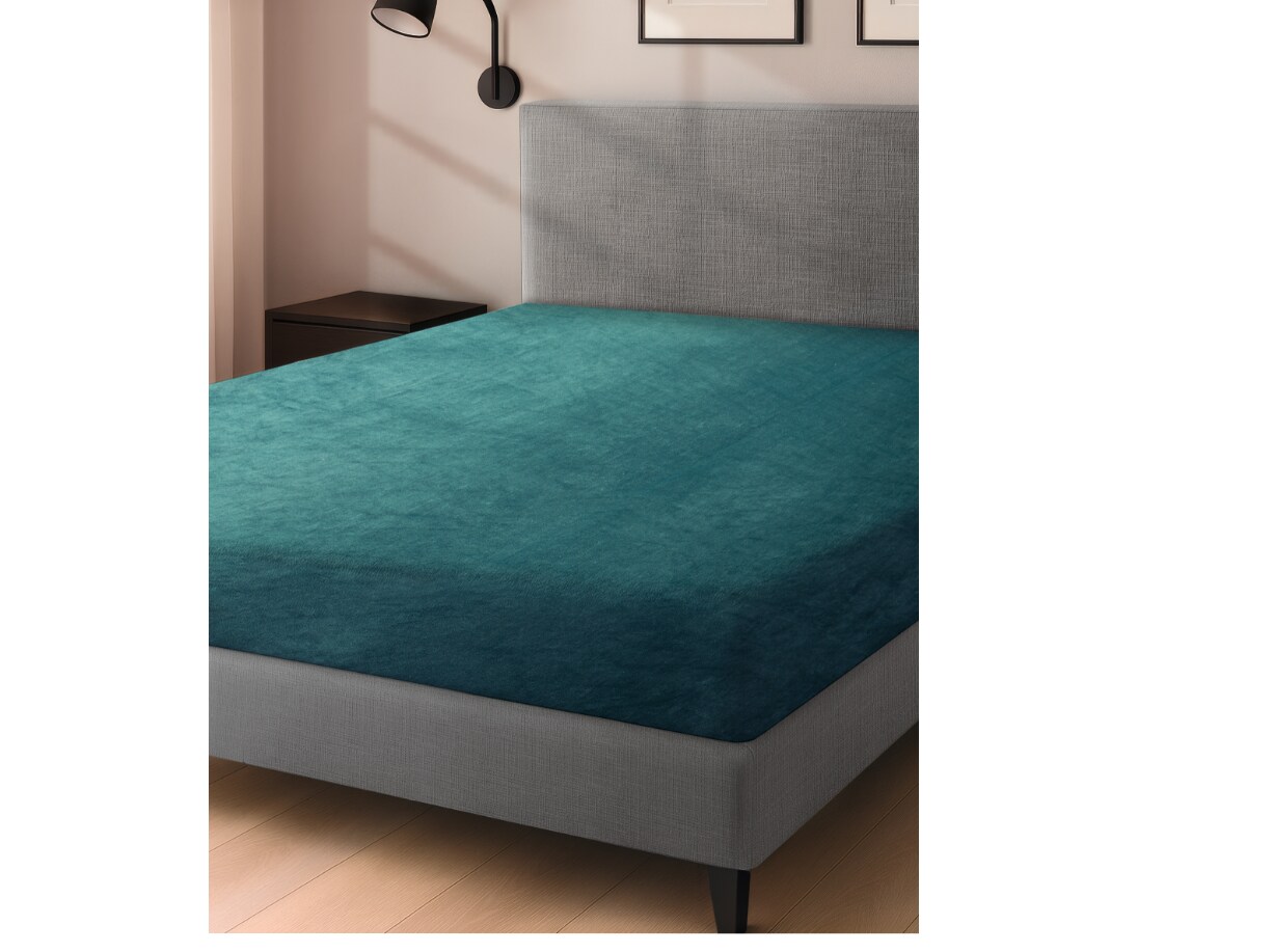 Dekor Spannbetttuch Cashmere-Touch Doppel - petrol - Bild 1