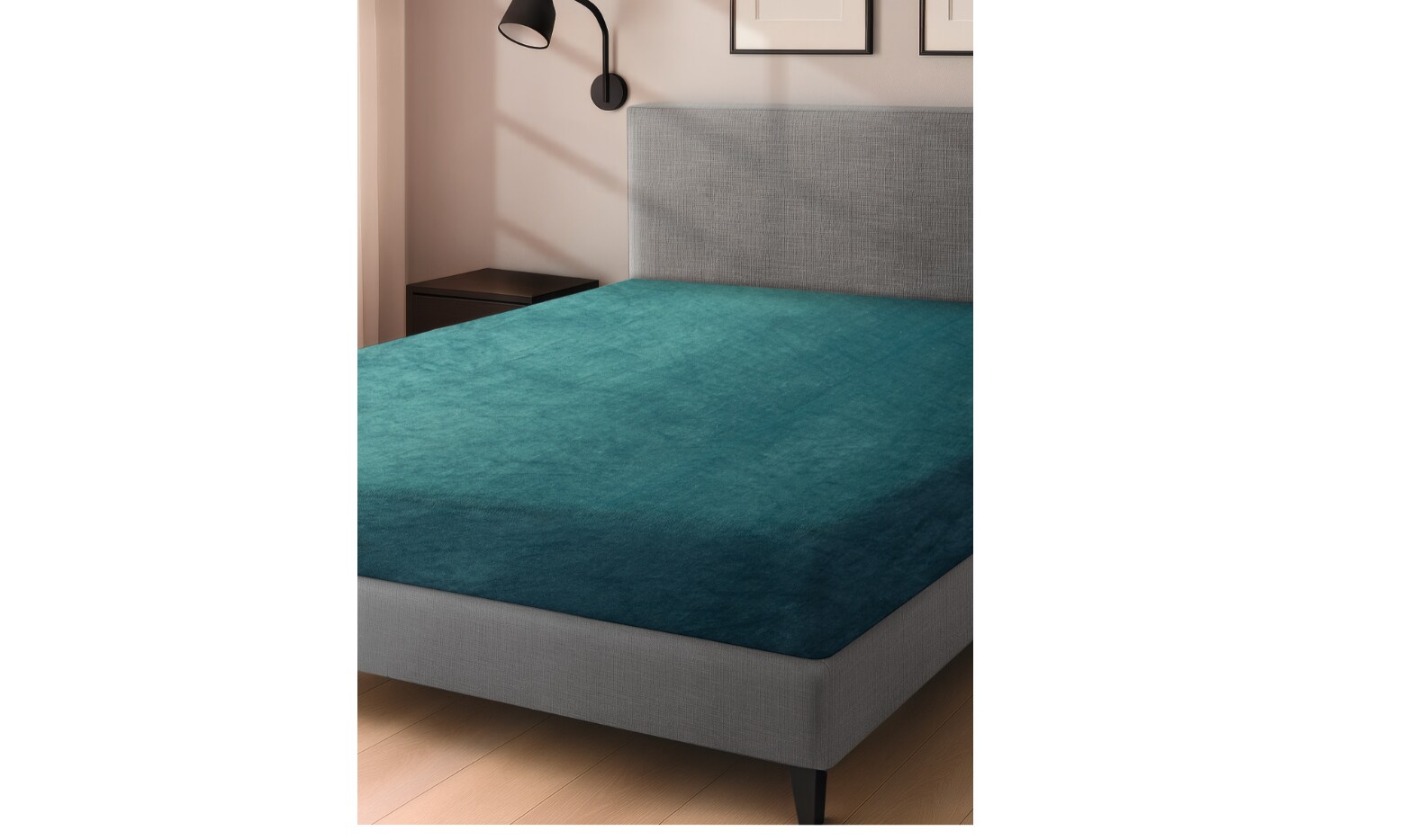 Dekor Spannbetttuch Cashmere-Touch 90-100x200 cm - petrol - Bild 1