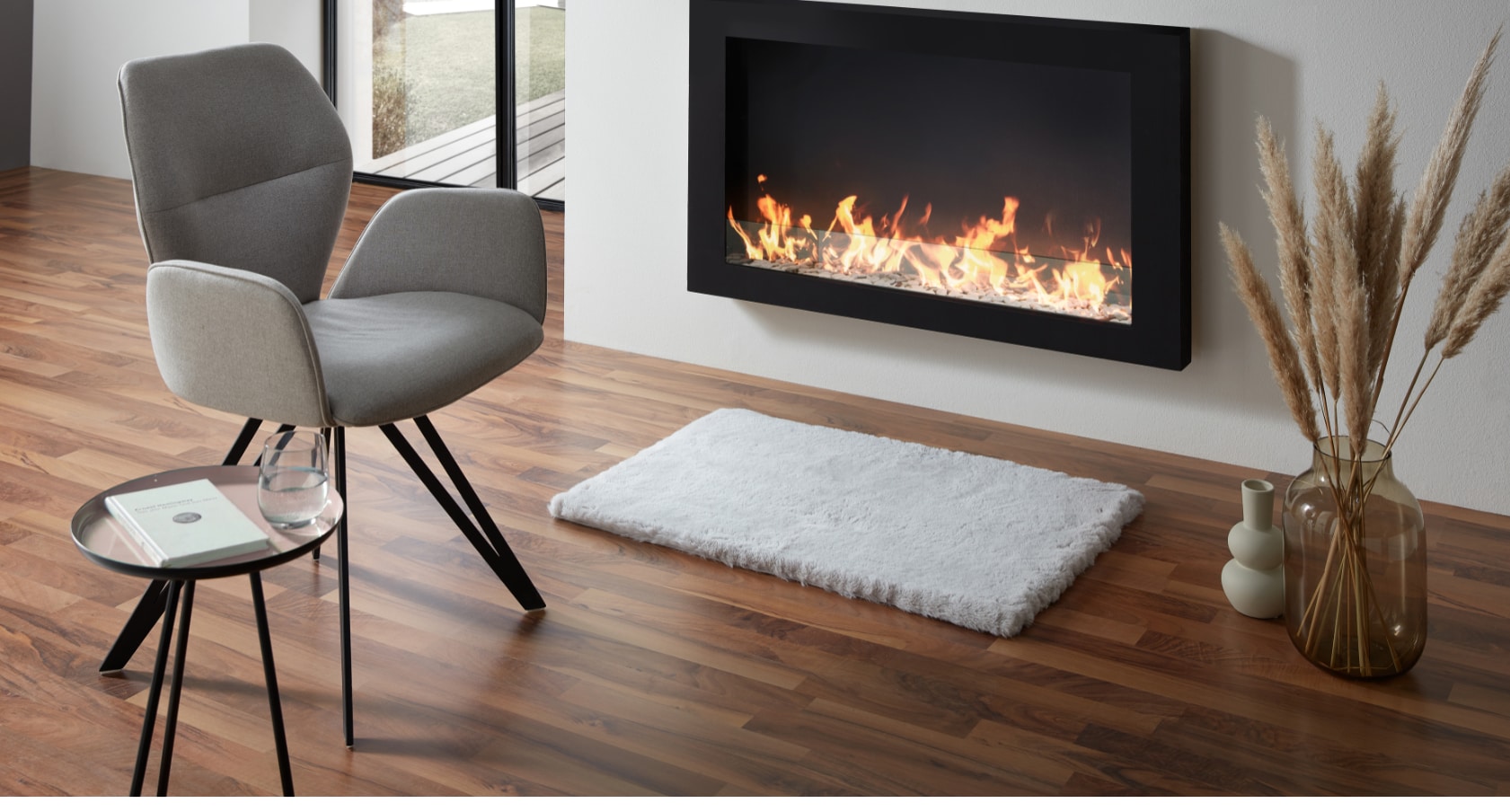 Dekor Deko-Fellteppich- eckig 60x90 cm silber - Bild 1