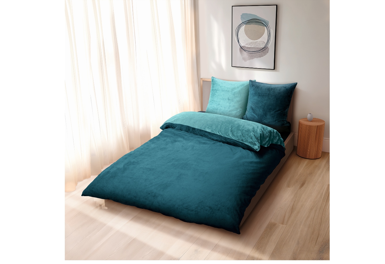 Dekor Bettw&auml;sche Cashmere-Touch NG - petrol - Bild 1