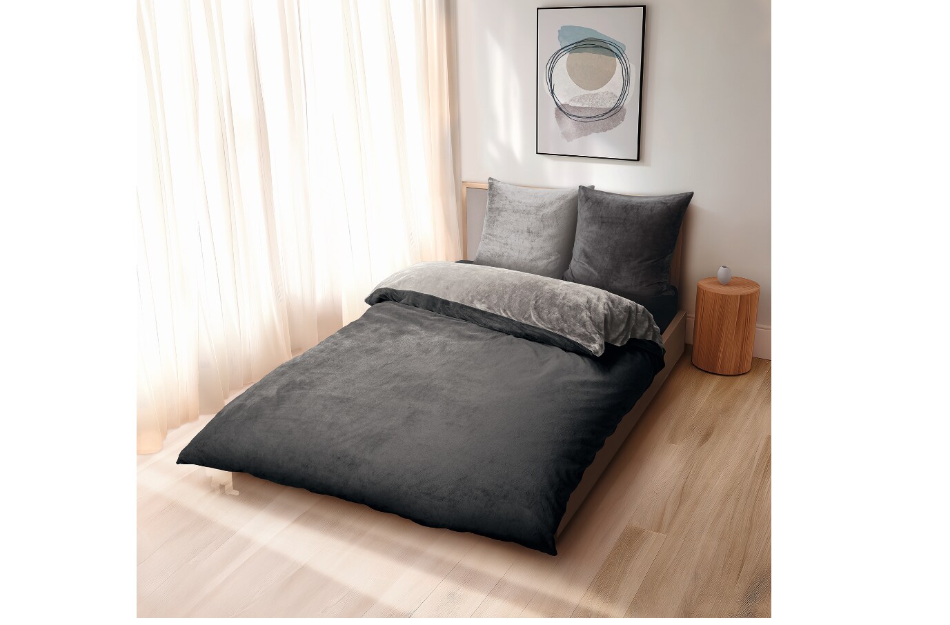 Dekor Bettw&auml;sche Cashmere-Touch NG - anthrazit - Bild 1