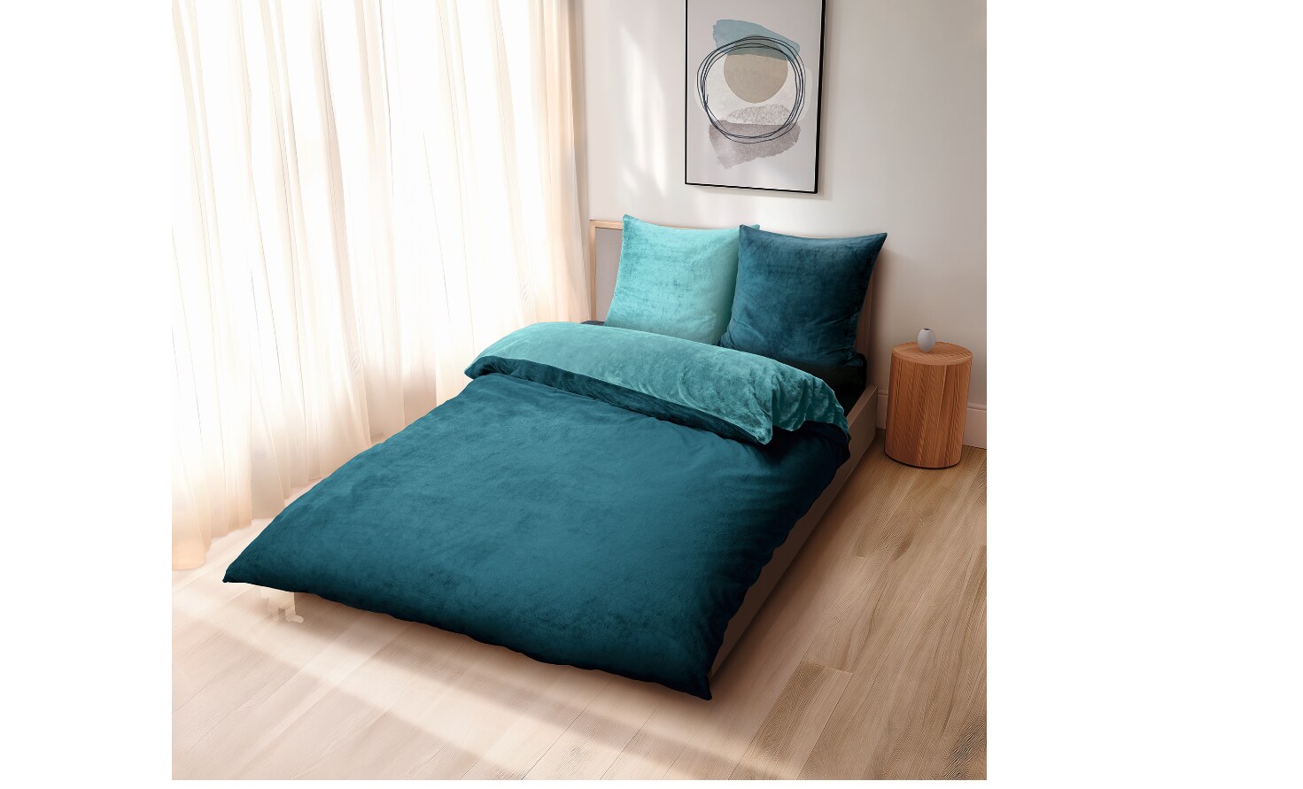 Dekor Bettw&auml;sche Cashmere-Touch &Uuml;G - petrol - Bild 1