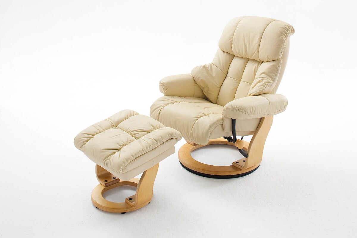 iNNoSeat by MCA + CALGARY Relaxer mit Hocker - versch. Farben - Creme/Natur