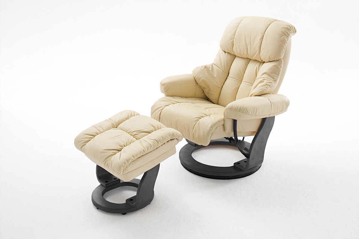 iNNoSeat by MCA + CALGARY Relaxer mit Hocker - versch. Farben - Creme/Schwarz - Bild 1