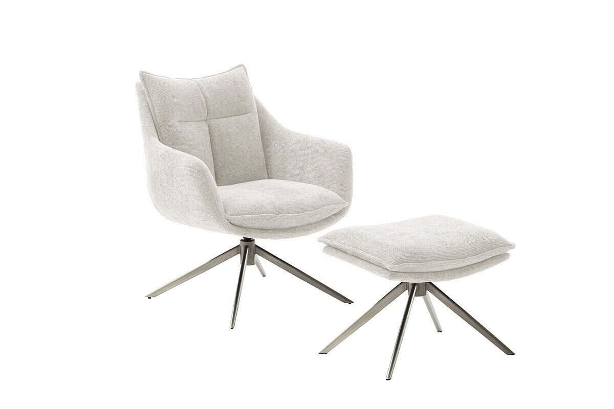 iNNoSeat by MCA + PARKER Drehstuhl mit Armlehnen - versch. Farben - Edelstahl / Creme