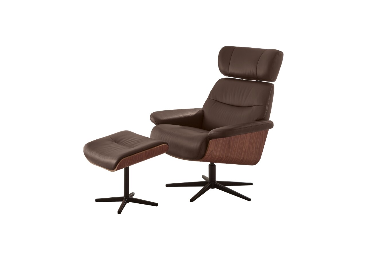 iNNoSeat by MCA + MANILA Relaxer mit Hocker manuell - versch. Farben - Braun/Schwarz - Bild 1