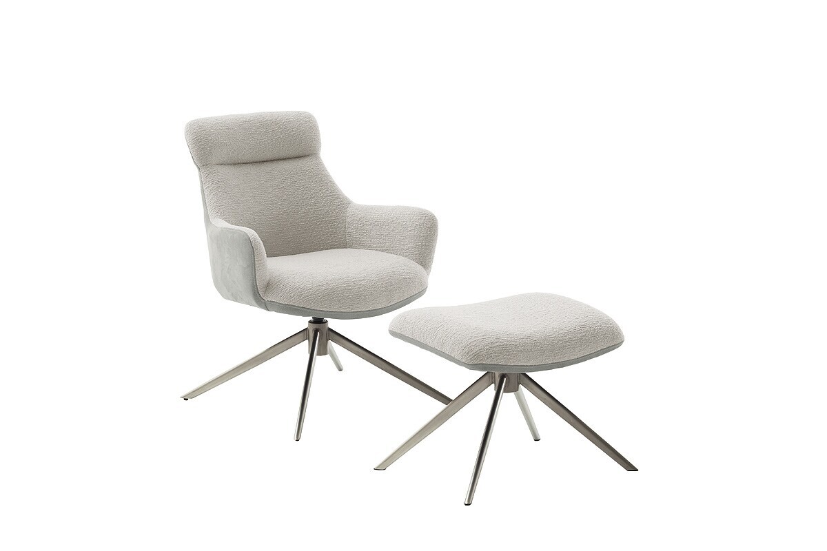 iNNoSeat by MCA + PELION Drehstuhl mit Armlehnen - versch. Farben - Edelstahl / Lichtgrau