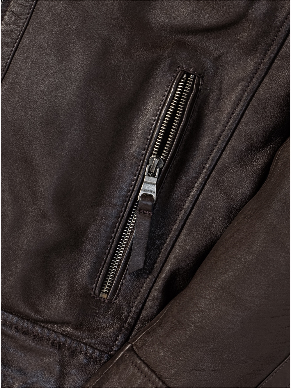 Ross & Cole Herren Lederjacke mit Stehkragen - Bild 1