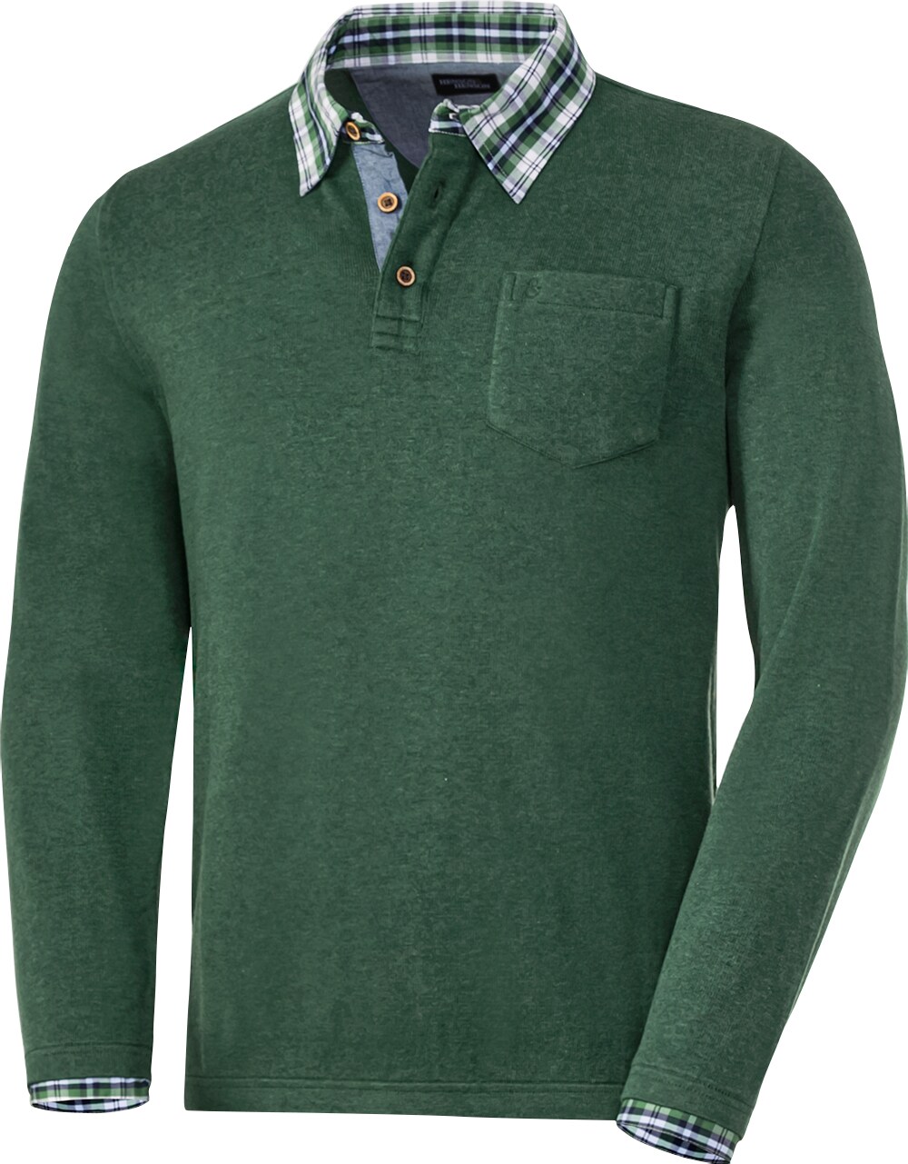 Henson&Henson Herren Pullover mit Hemdkragen