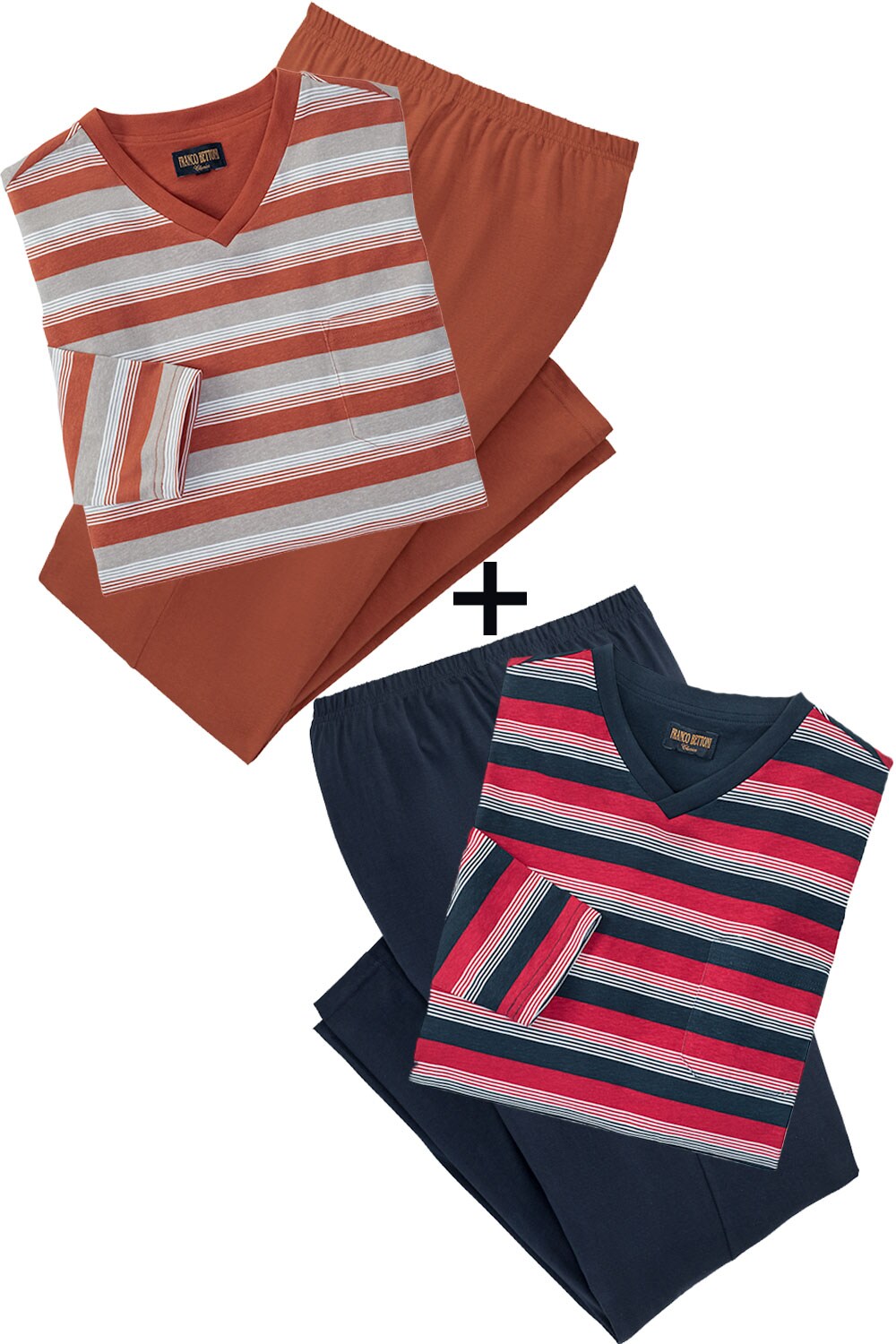 Franco Bettoni 4er Pack Herren Pyjamas lang | 09010497273062