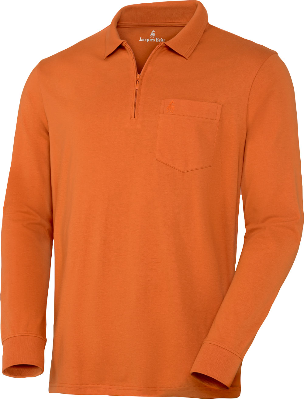 Jacques Britt Herren Polohemd langarm mit Zipp - Bild 1