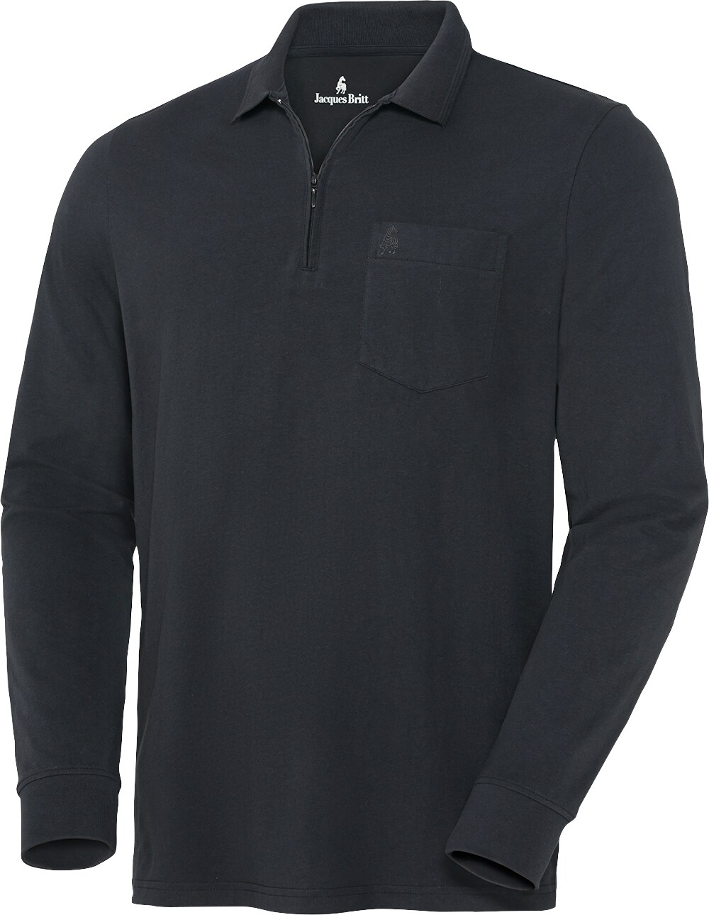 Jacques Britt Herren Polohemd langarm mit Zipp - Bild 1