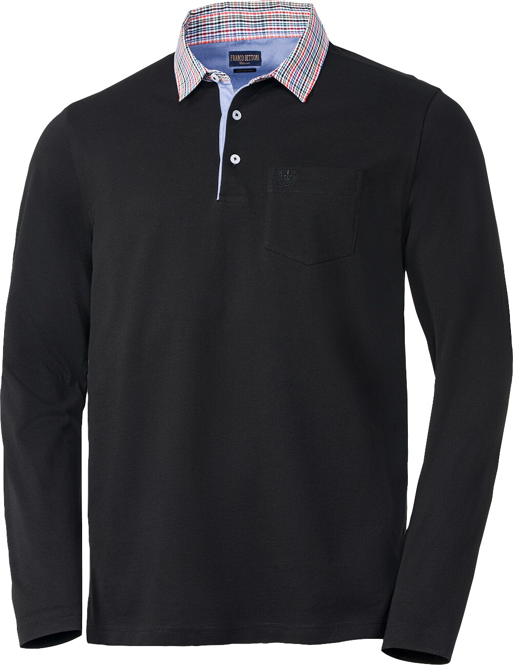 Franco Bettoni Herren Poloshirt mit Hemdkragen langarm