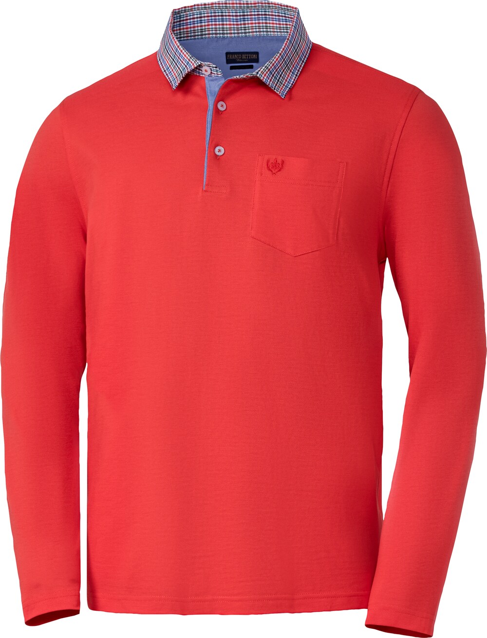 Franco Bettoni Herren Poloshirt mit Hemdkragen langarm