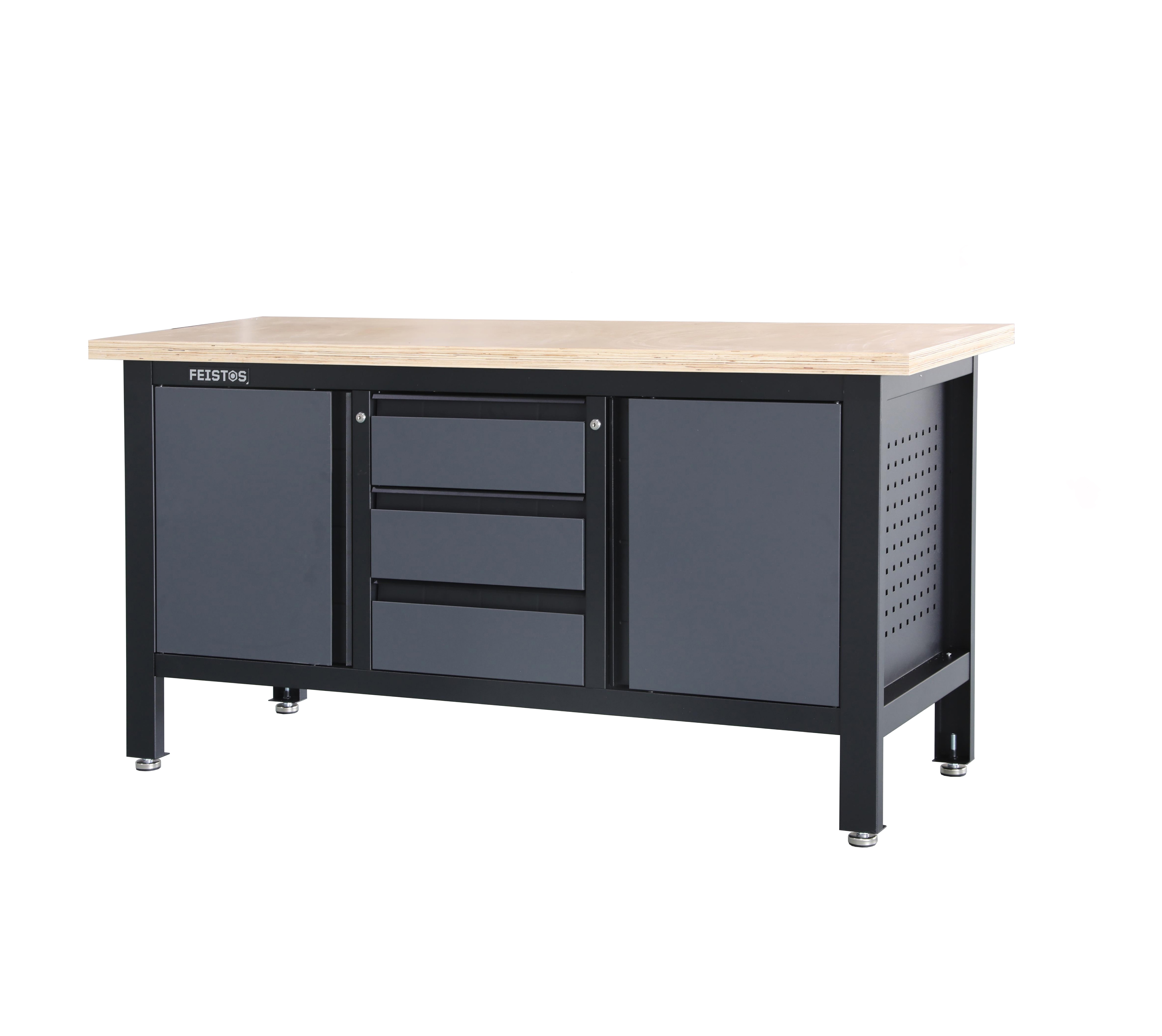 Feistos Werkbank Heros 2 Schwarz/Anthrazit | 60x169x87cm - Bild 1