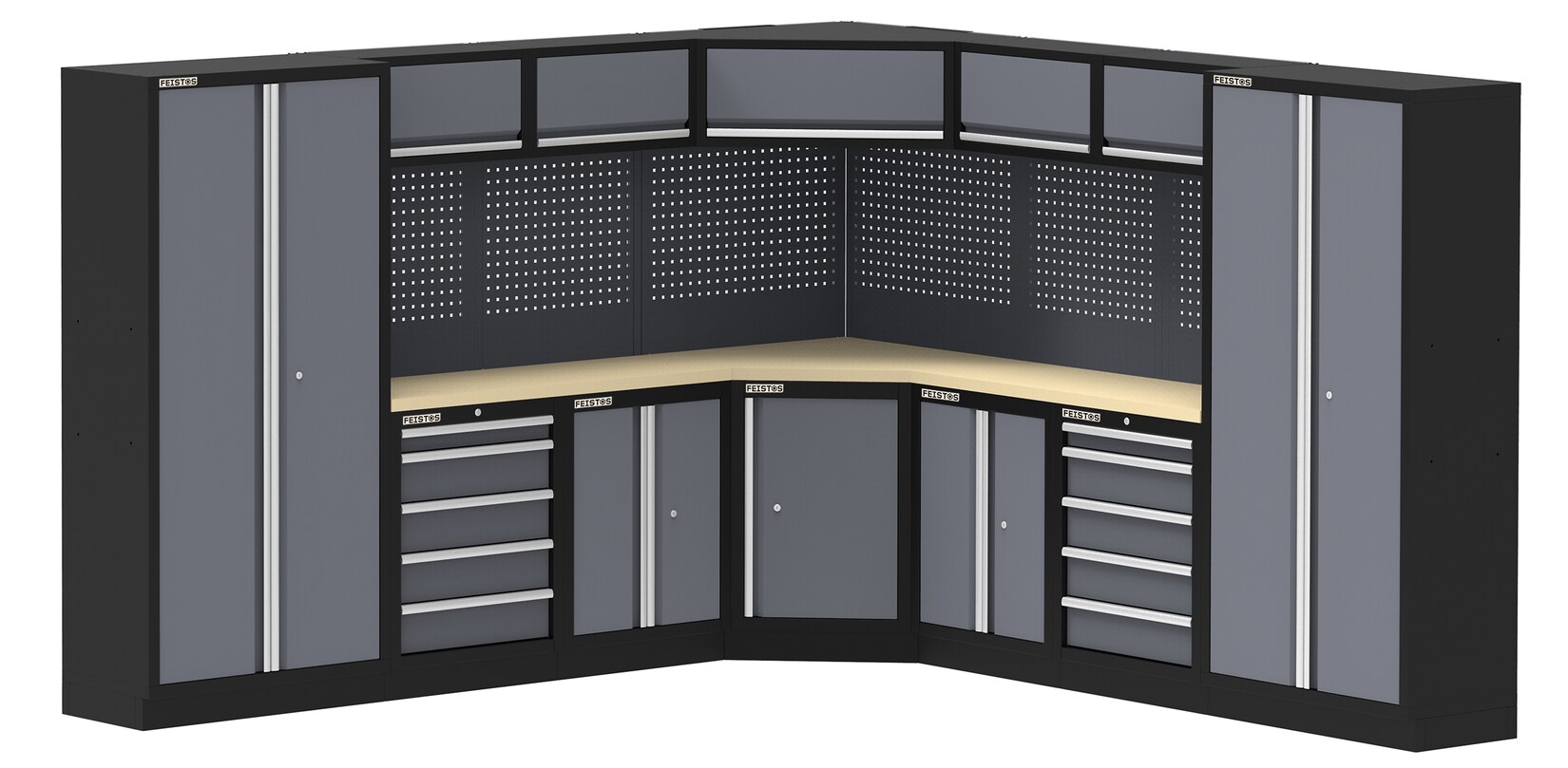 Feistos Werkstatteinrichtung Apollo 30 Schwarz/Anthrazit   46x314x200cm | 04260280778785