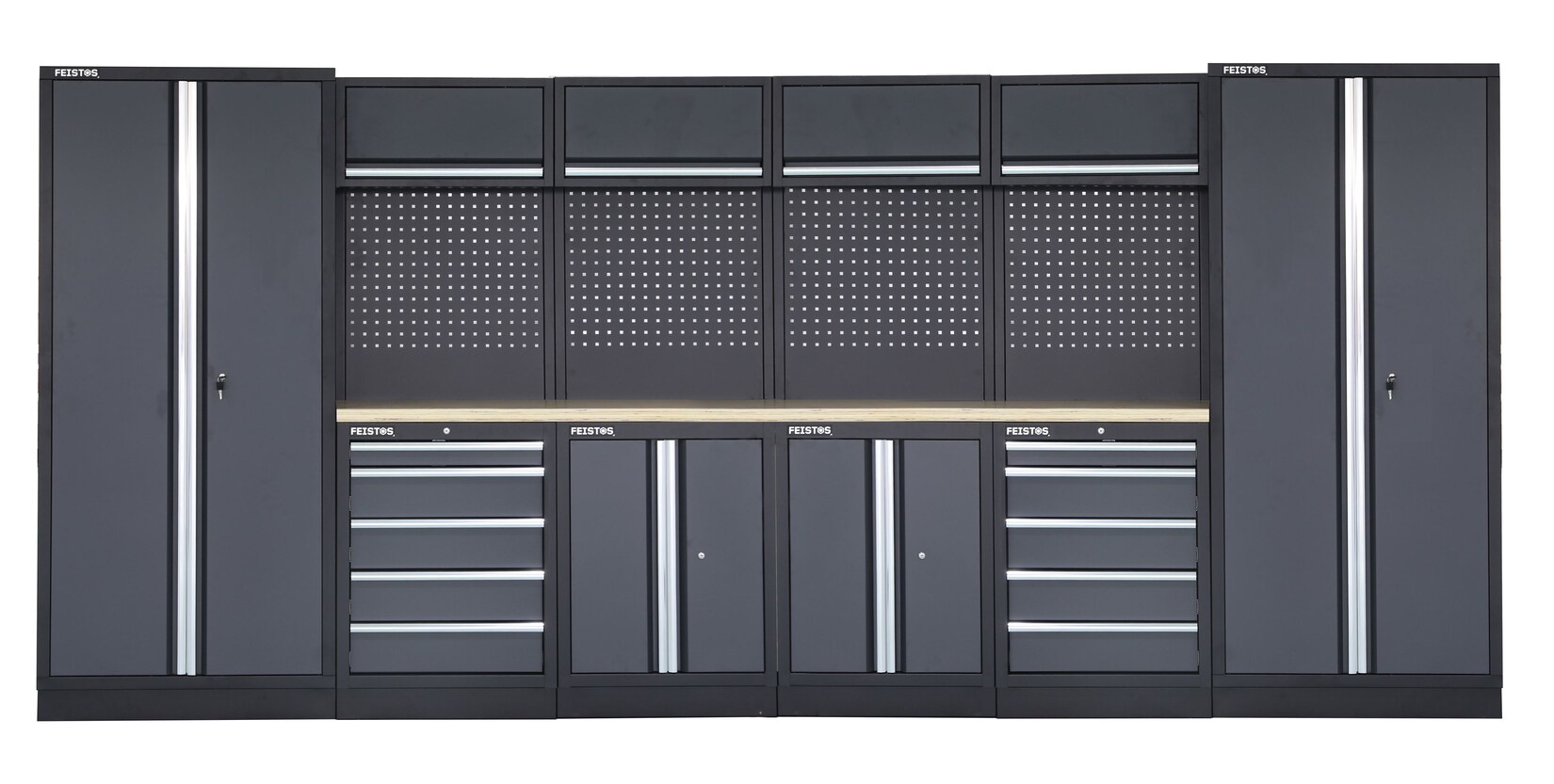 Feistos Werkstatteinrichtung Apollo 15 Schwarz/Anthrazit   46x456x200cm | 04260280777580