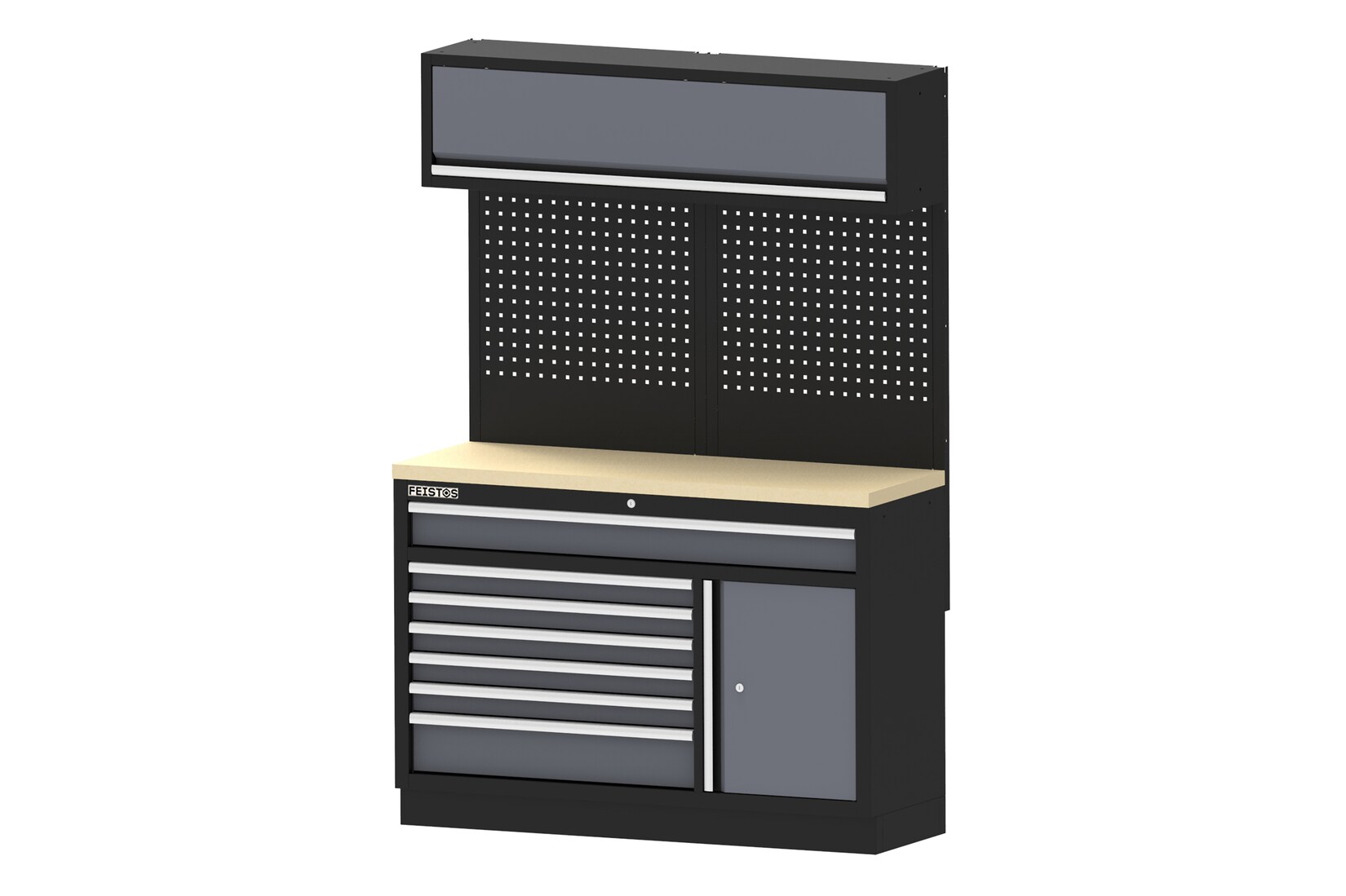 Feistos Werkstatteinrichtung Apollo 21 Schwarz/Anthrazit   46x136x200cm | 04262519770201
