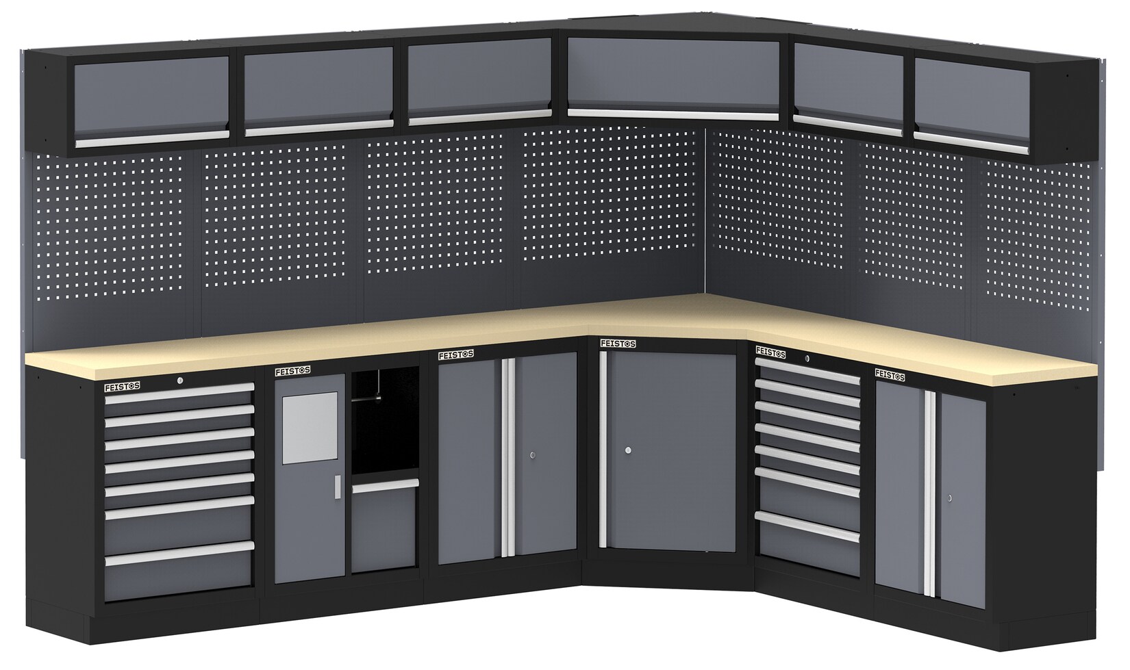 Feistos Werkstatteinrichtung Apollo 32 Schwarz/Anthrazit   46x514x200cm | 04260280778792