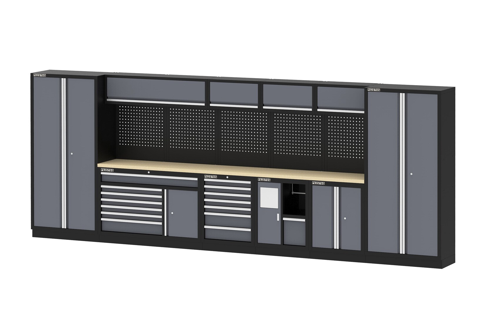 Feistos Werkstatteinrichtung Apollo 24 Schwarz/Anthrazit   46x523x200cm | 04262519770225