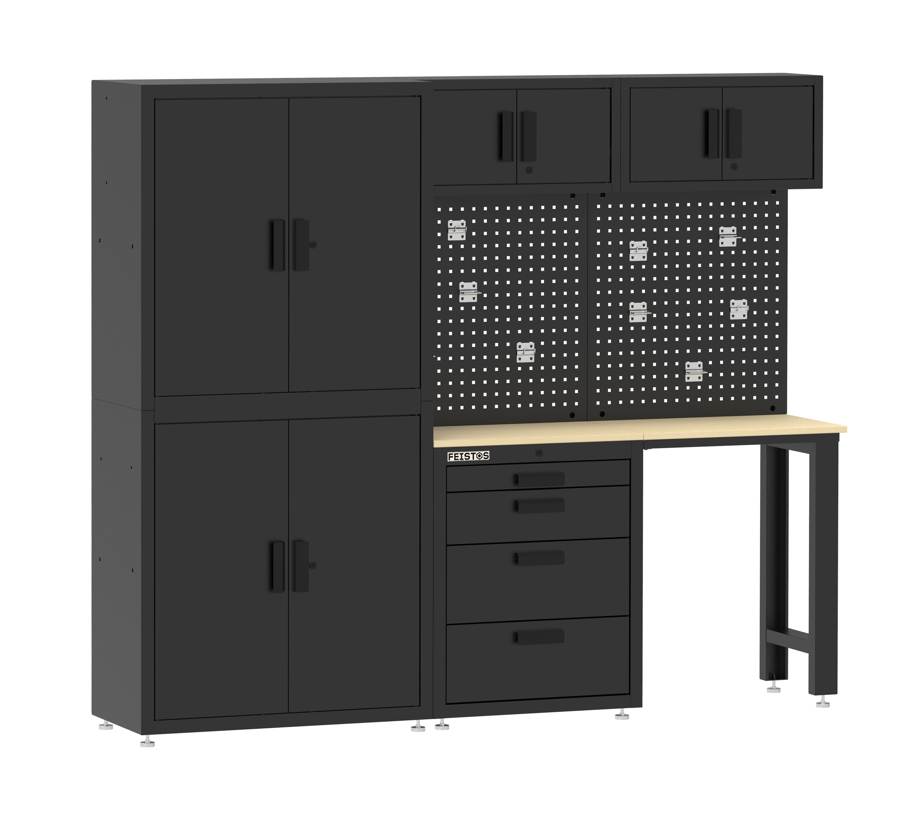 Feistos Werkzeugschrank Monos  Schwarz | 46x228x190cm - Bild 1
