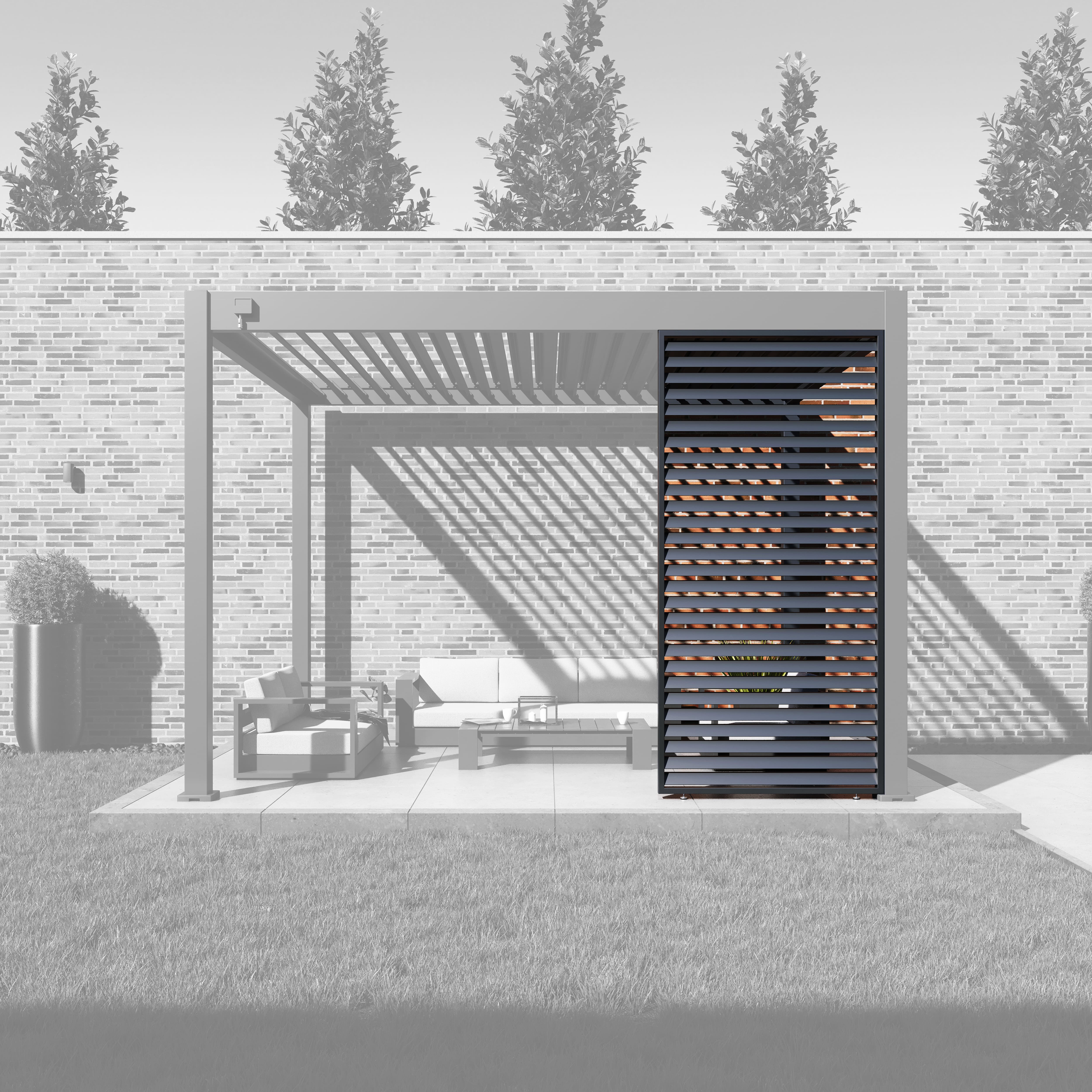 Paragon Outdoor Outdoor Lamellen Sichtschutz f&uuml;r Pergola Grand Tuscan 10 Grau | 94x234cm - Bild 1