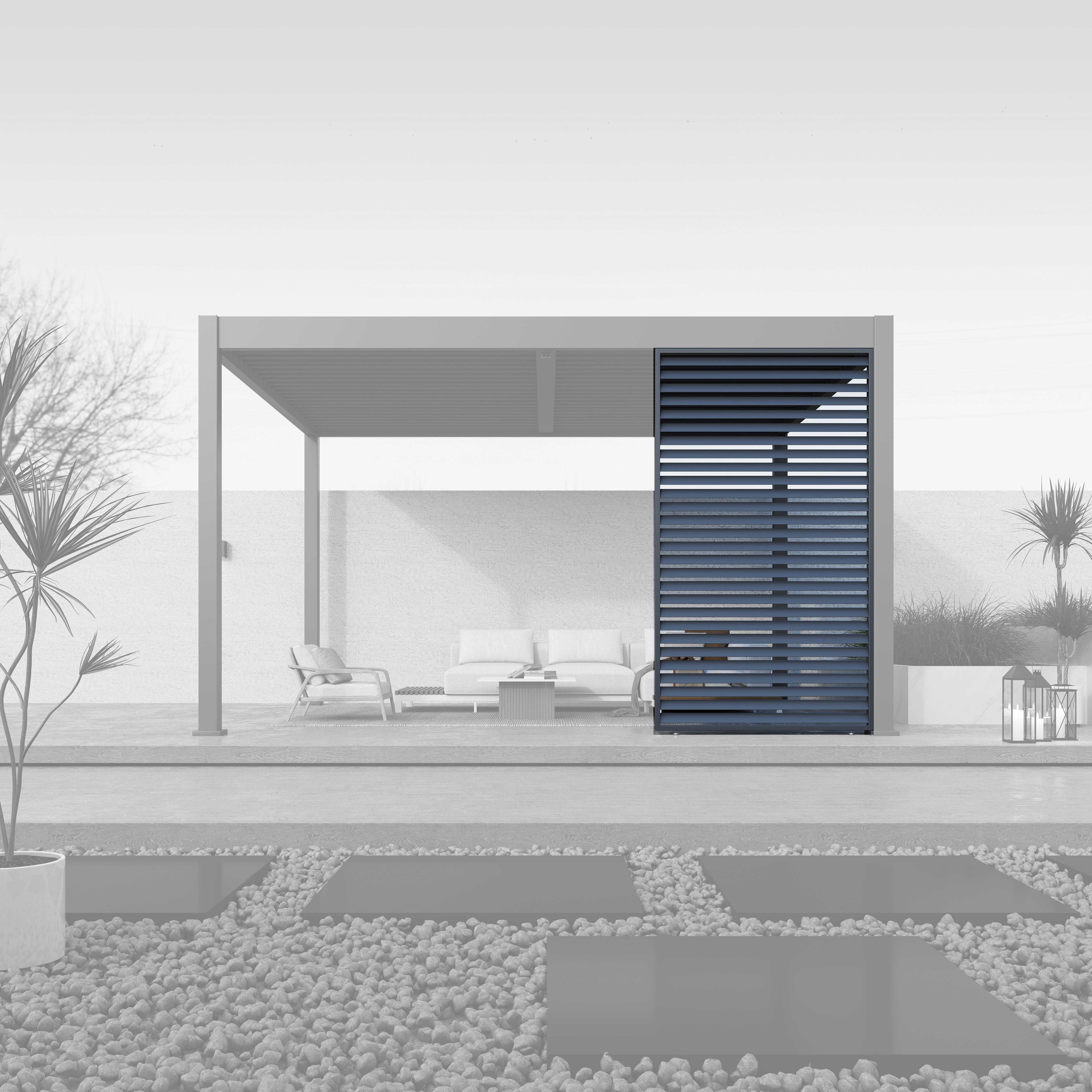 Paragon Outdoor Outdoor Lamellen Sichtschutz f&uuml;r Pergola Grand Tuscan 14 Grau | 135x234cm - Bild 1