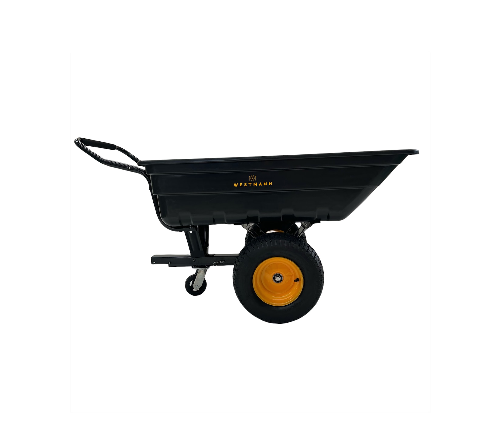 Westmann Schubkarre mit Kippfunktion und Kugelkopfkupplung Prakta XL Schwarz 167x96x75cm