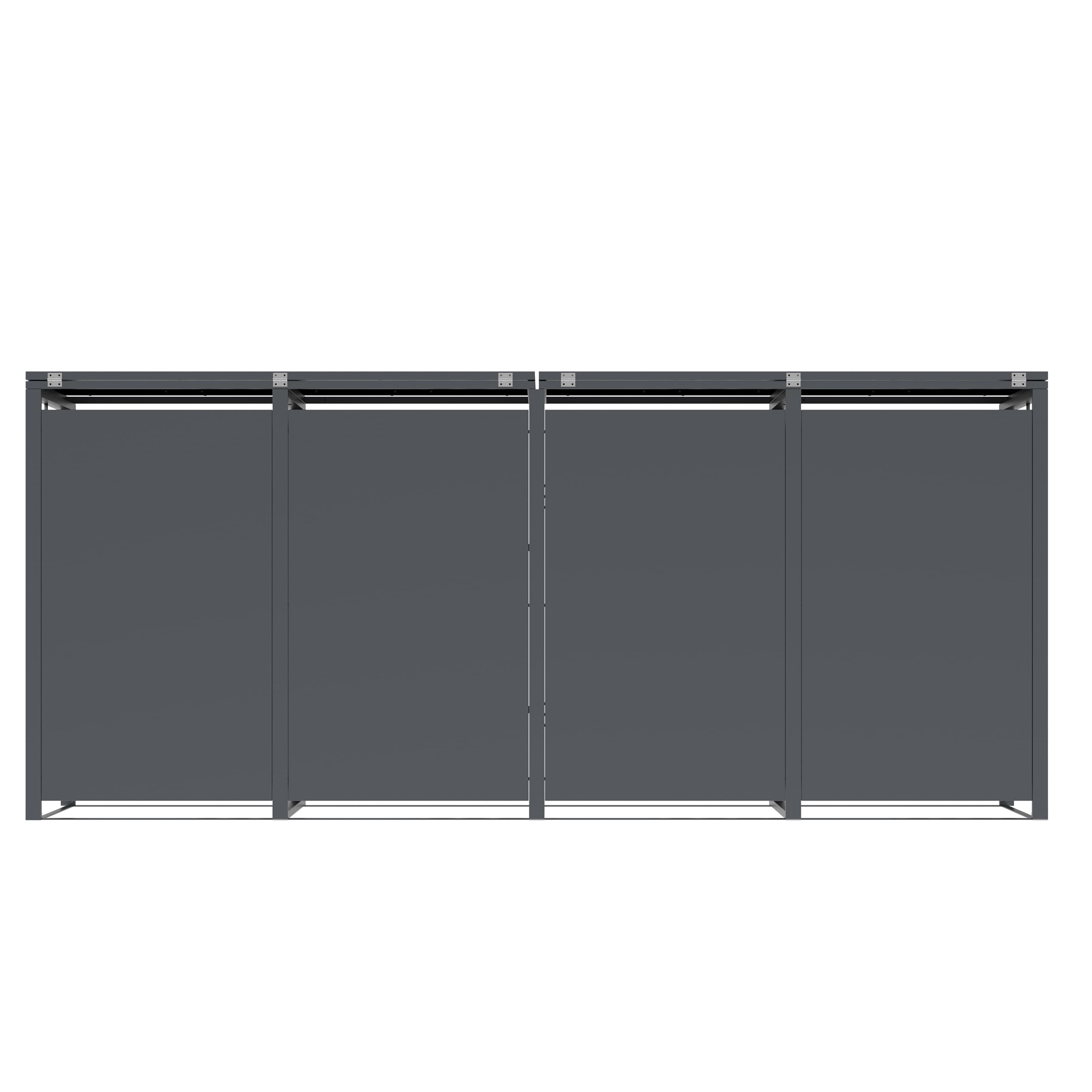 Westmann M&uuml;lltonnenbox Status 4 | 4 x 240L Anthrazit & Holzoptik|80x265x116cm - Bild 1